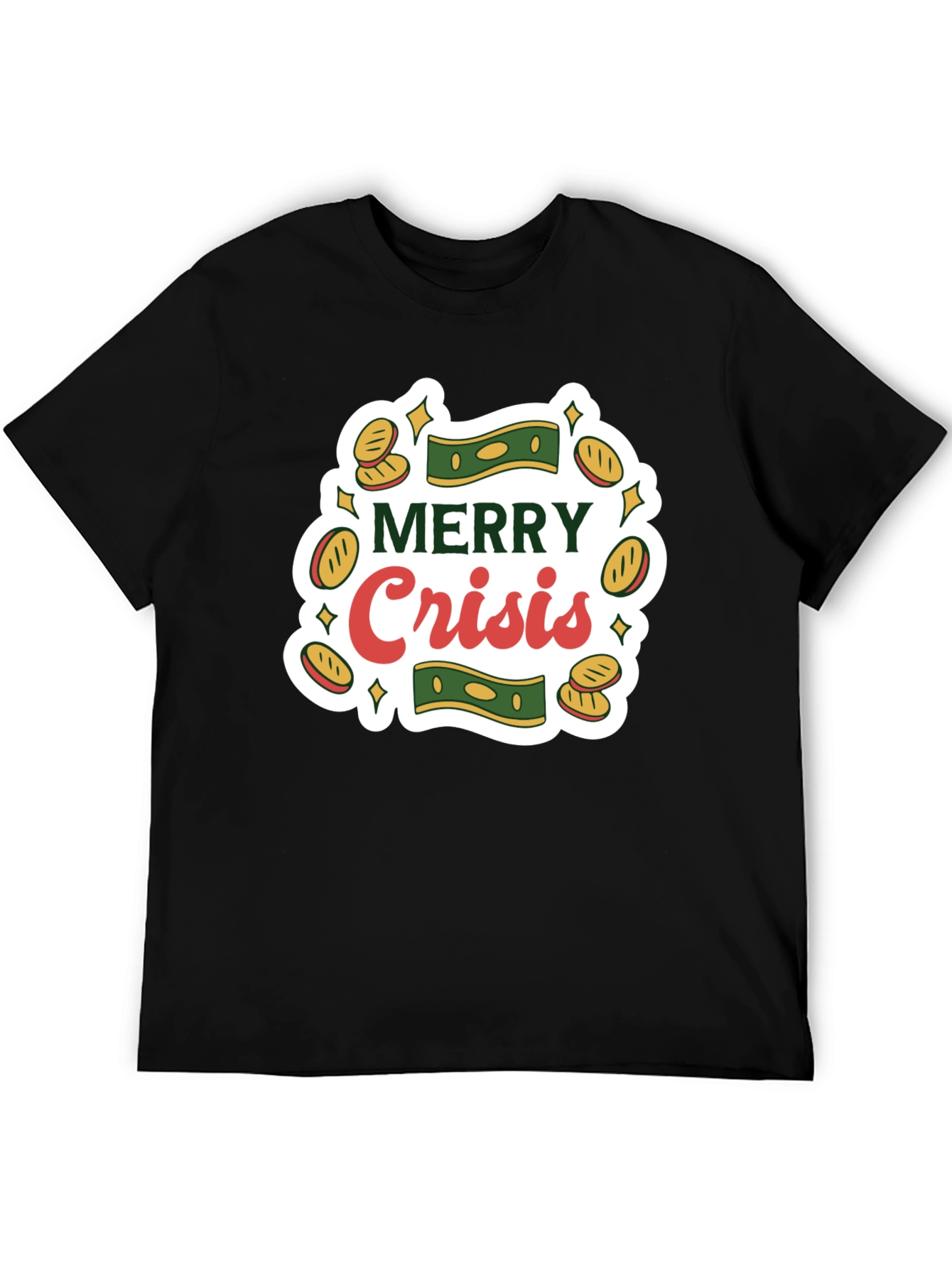 Merry Crisis Graphic Tee - Black