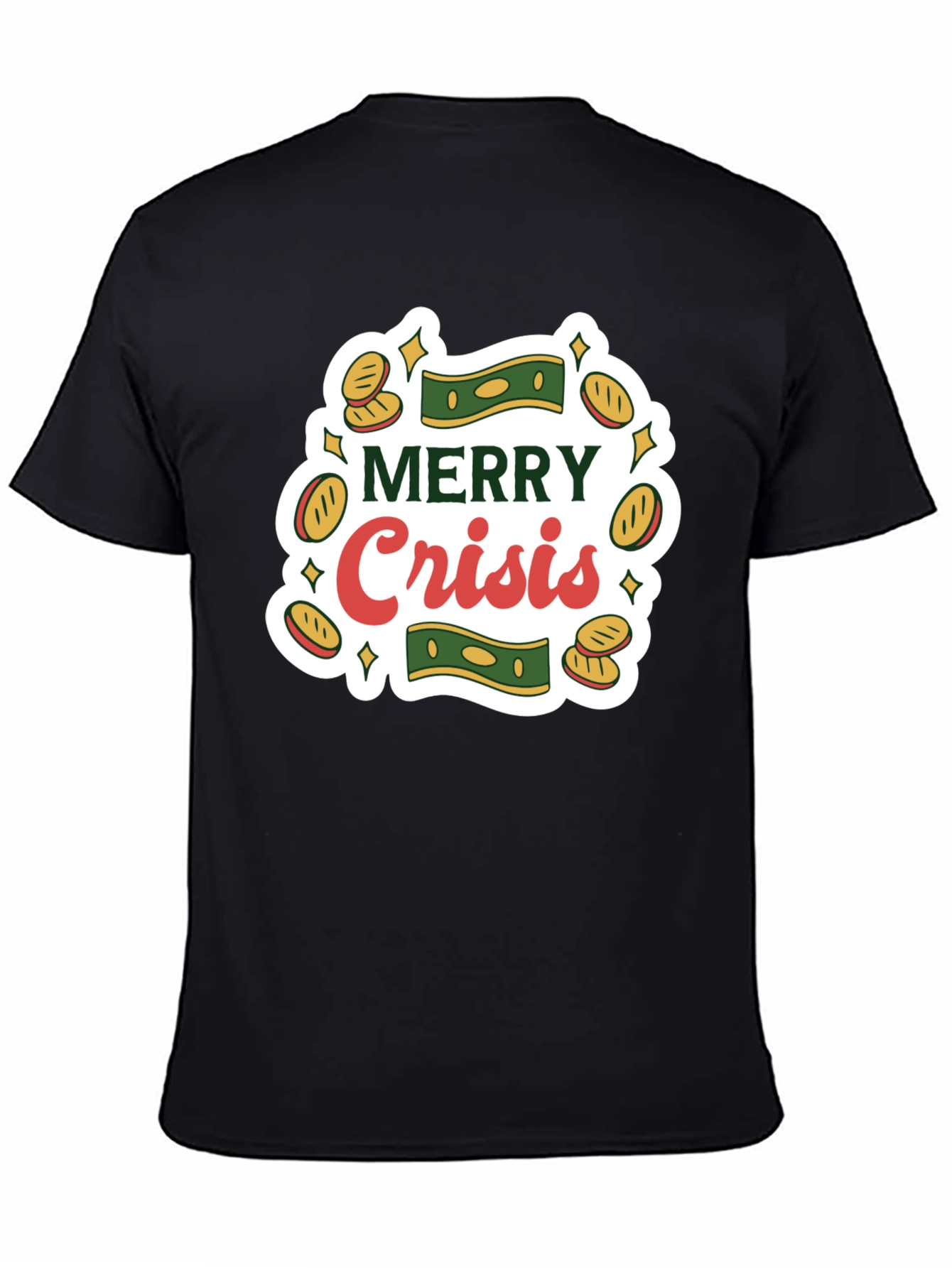 Merry Crisis Graphic Tee - Black