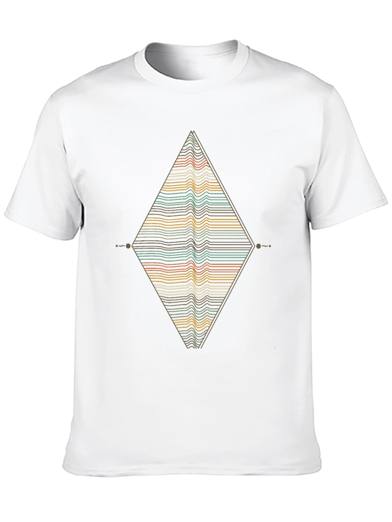 Geometric Diamond Tee - Retro Wave Design