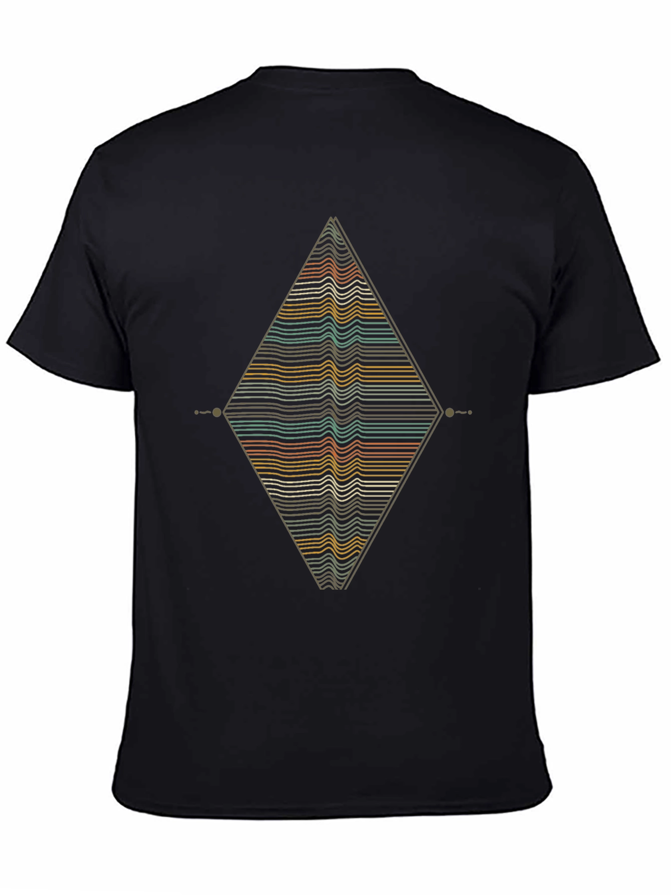 Geometric Diamond Tee - Retro Wave Design