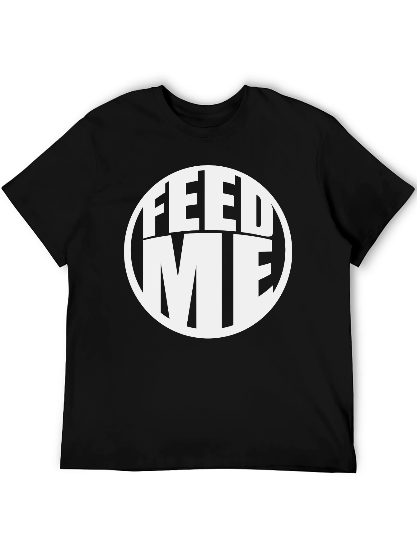 Feed Me Graphic Tee - Black Casual T-Shirt