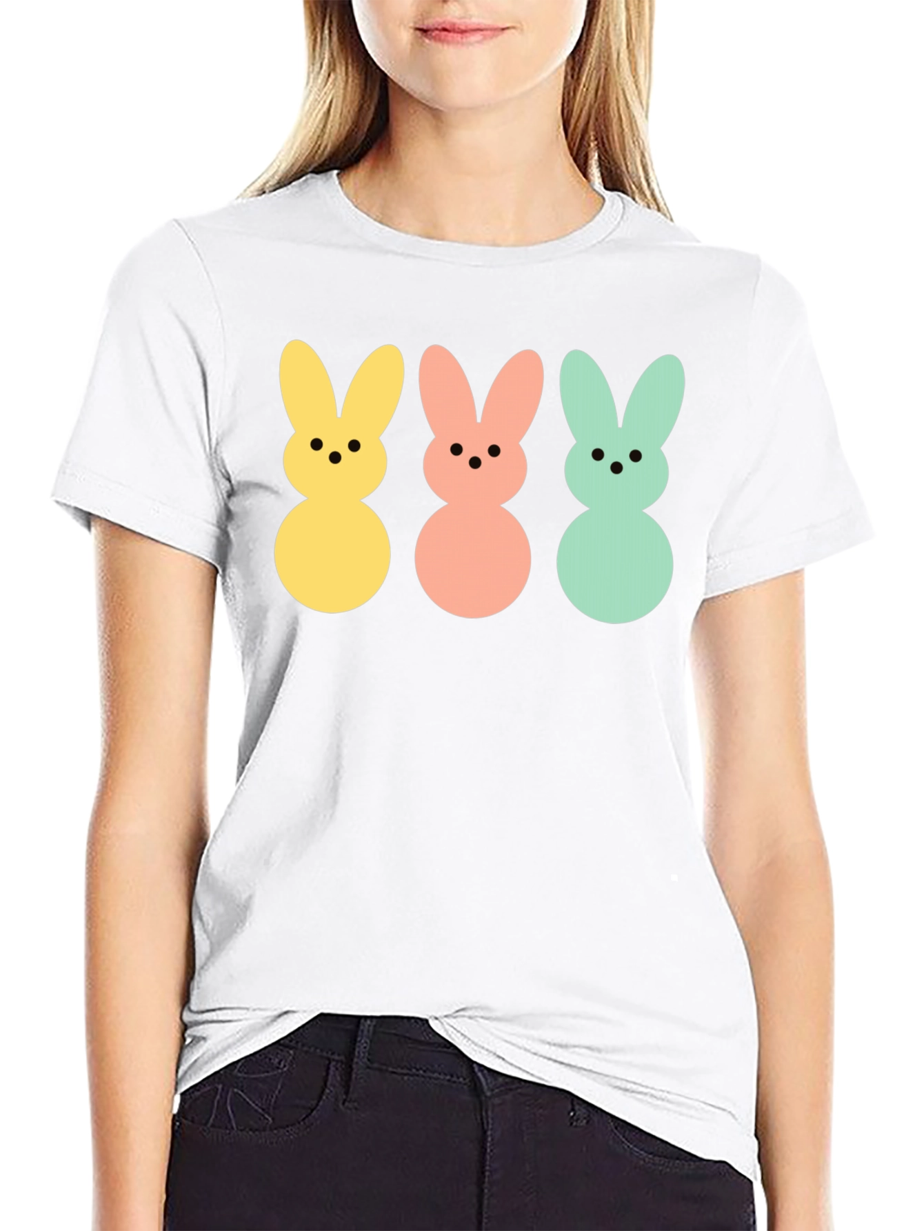 Easter Bunny Peeps Graphic Tee - Black