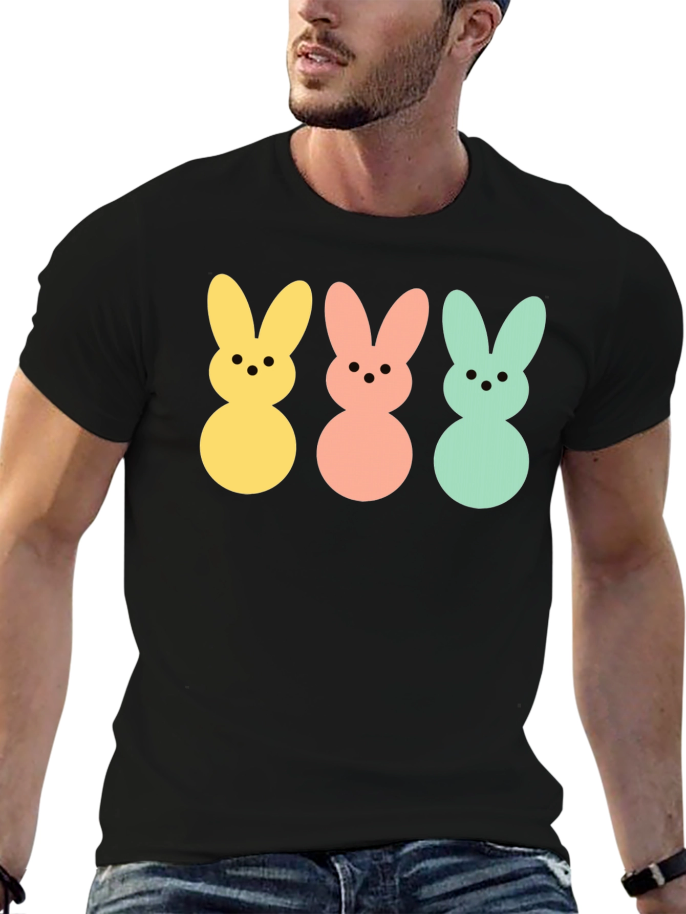 Easter Bunny Peeps Graphic Tee - Black