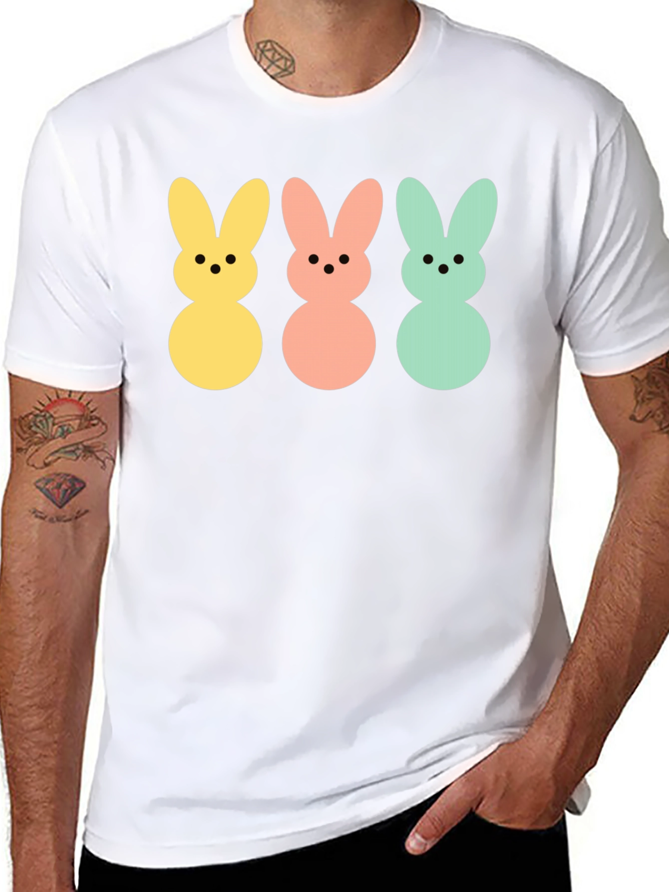 Easter Bunny Peeps Graphic Tee - Black