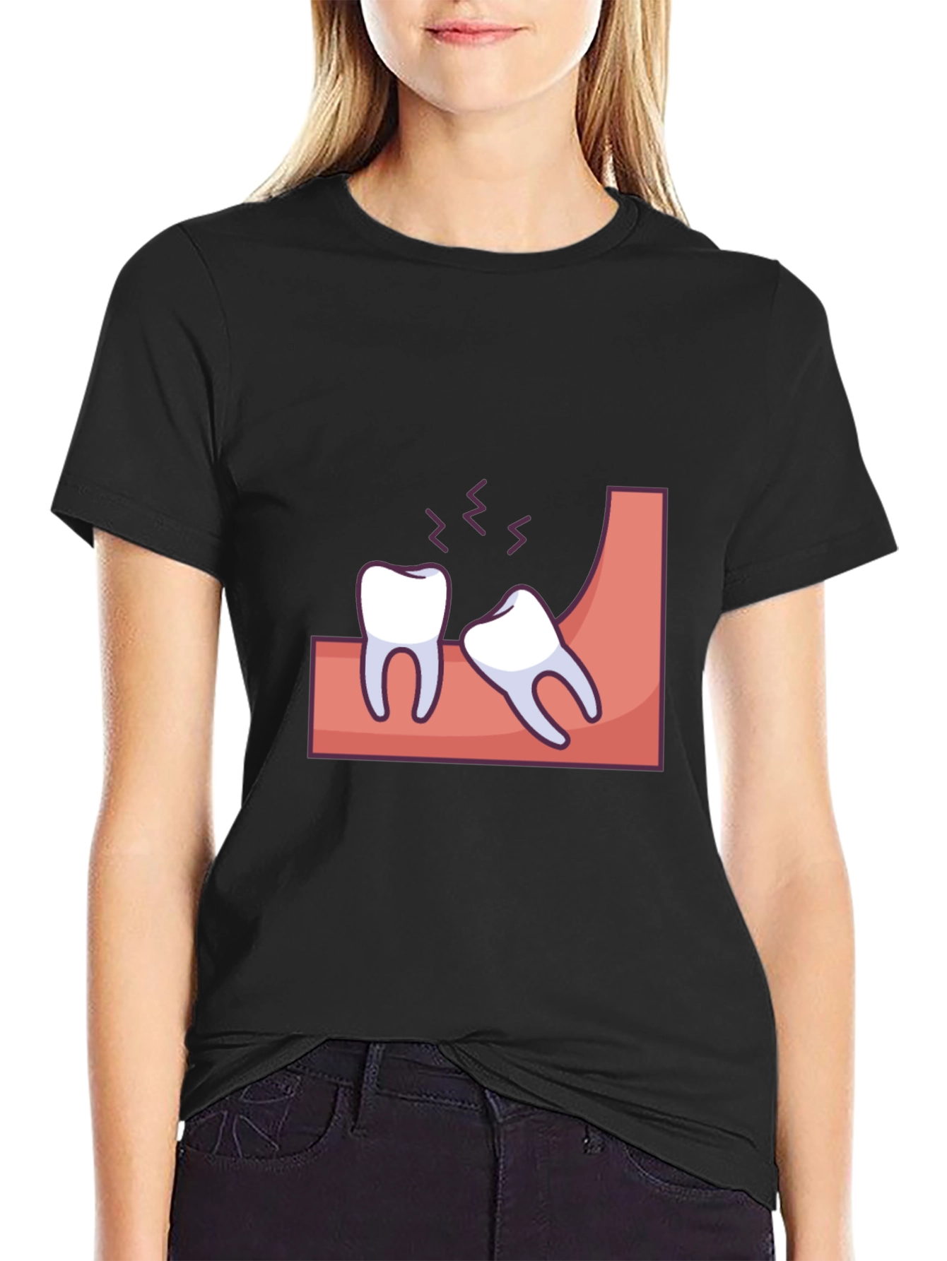 Wisdom Teeth Graphic Tee - Black Cotton T-Shirt