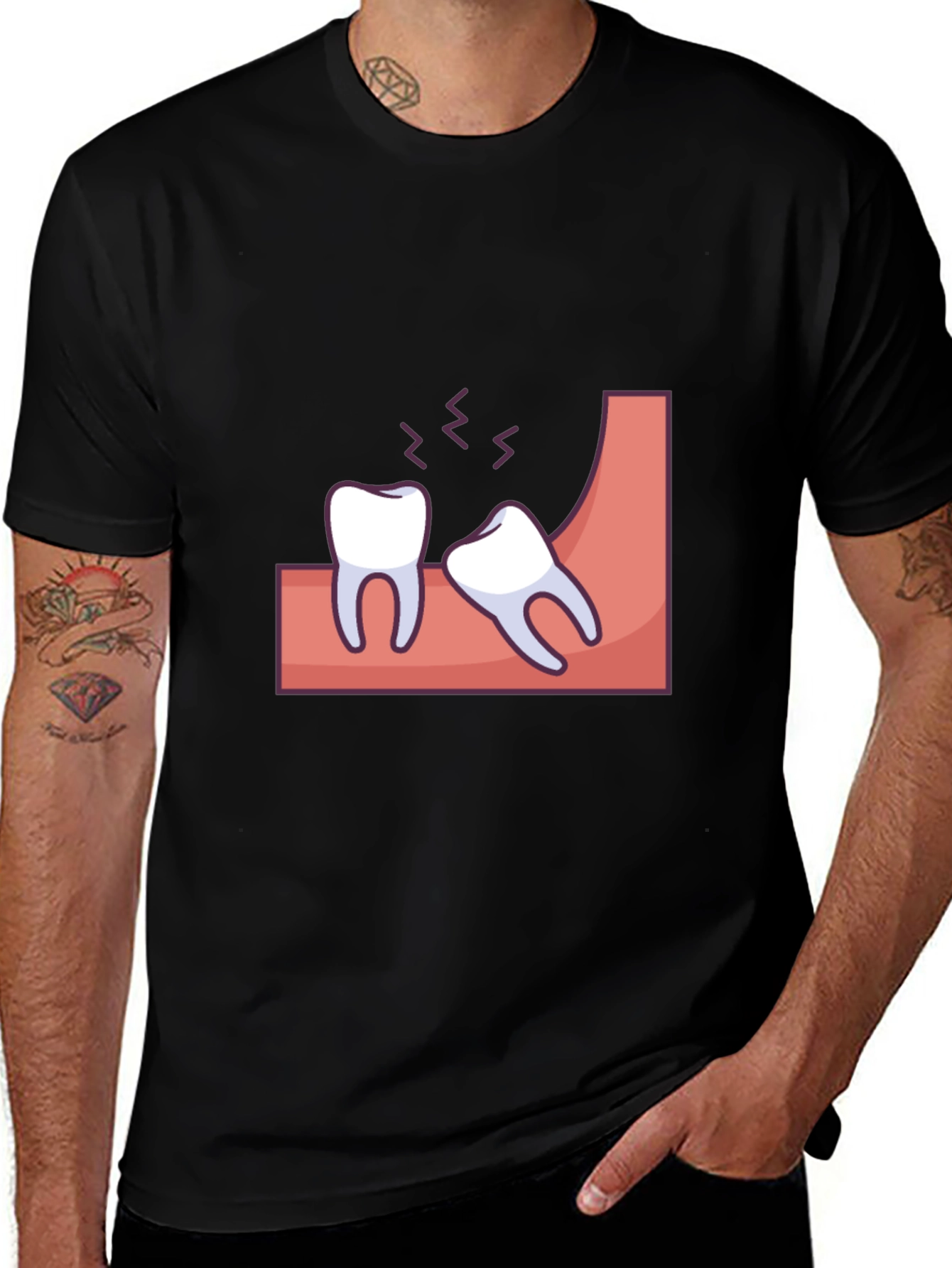 Wisdom Teeth Graphic Tee - Black Cotton T-Shirt