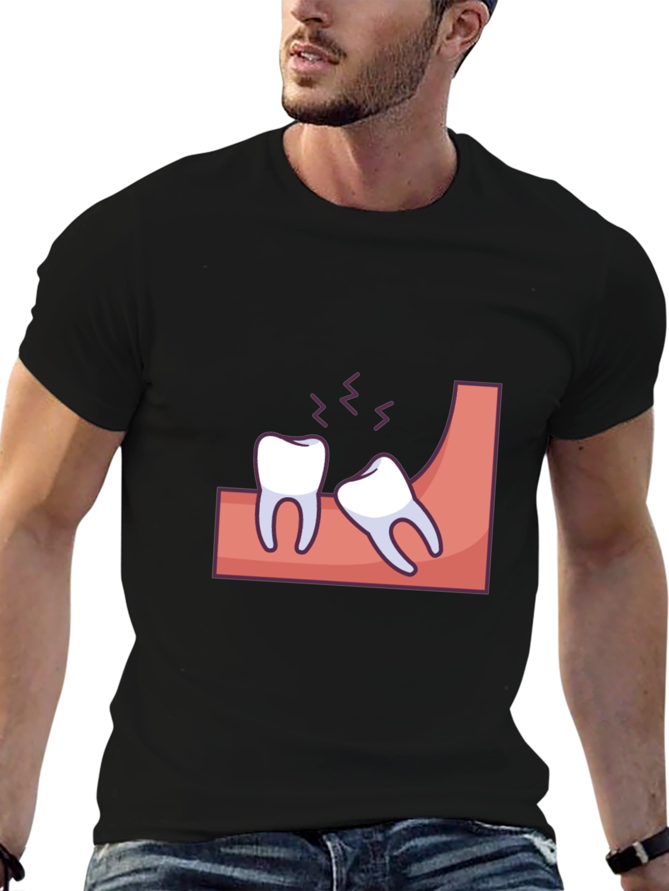 Wisdom Teeth Graphic Tee - Black Cotton T-Shirt