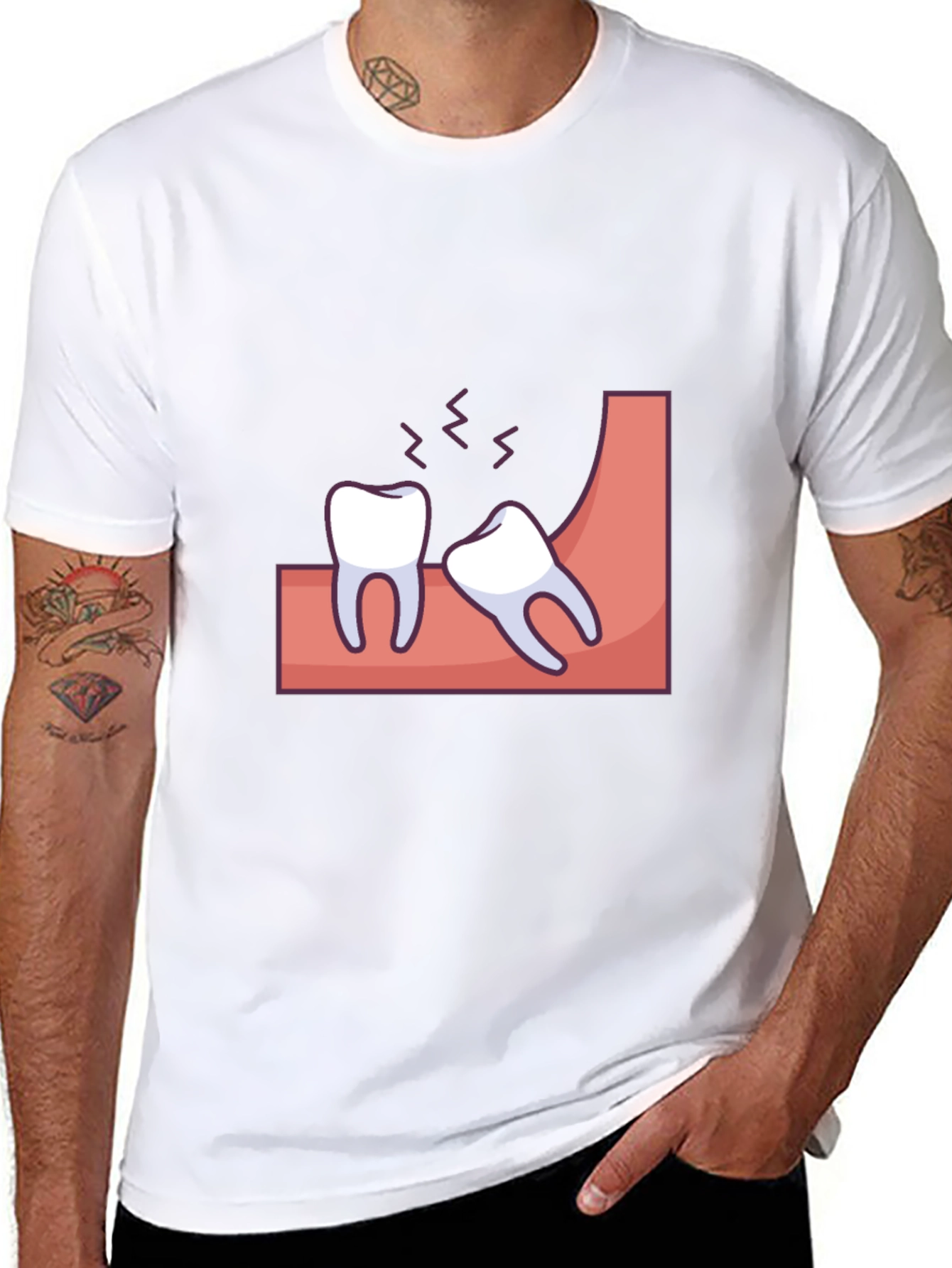 Wisdom Teeth Graphic Tee - Black Cotton T-Shirt