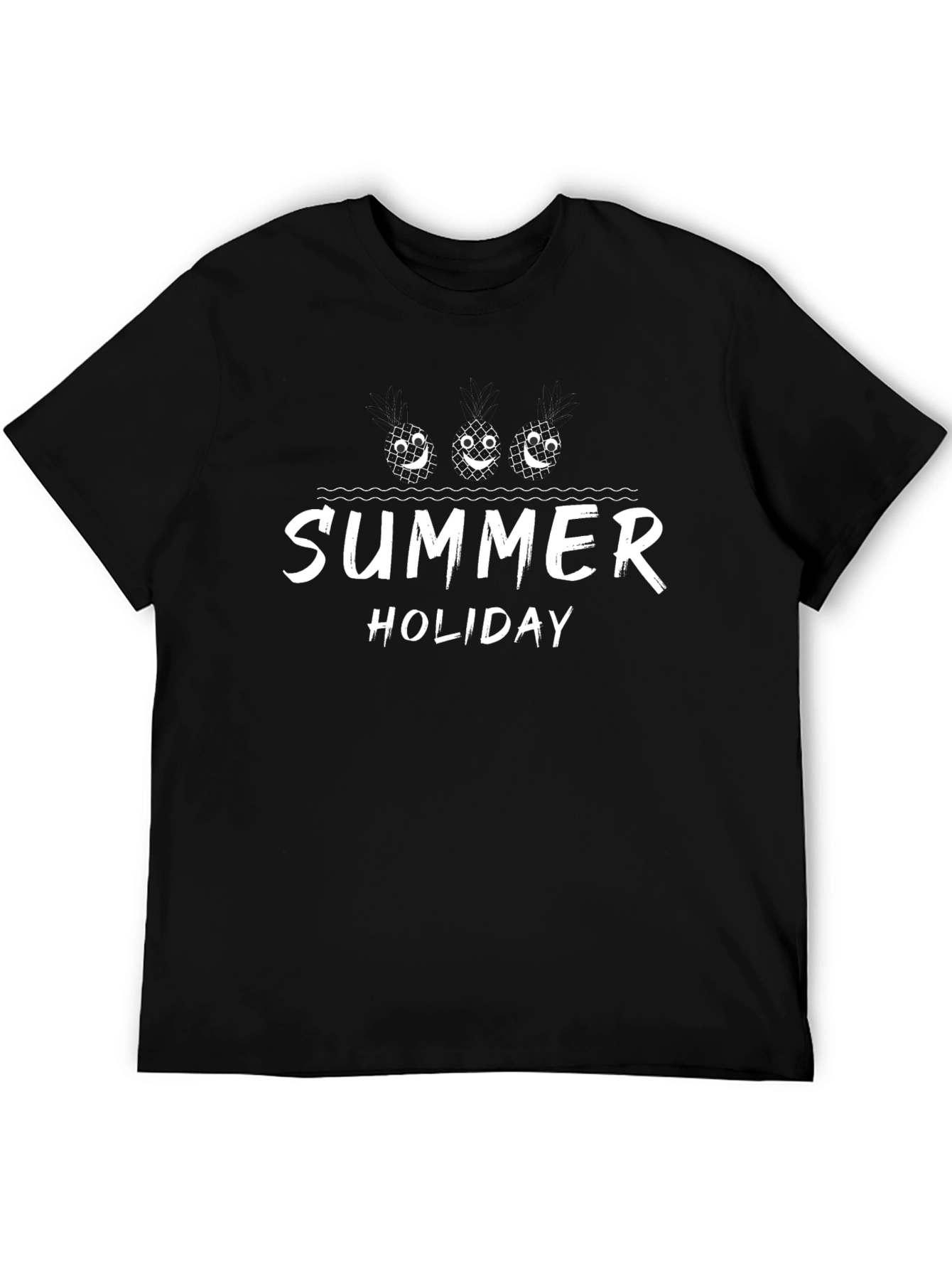 Summer Holiday Graphic T-Shirt Black Casual Tee