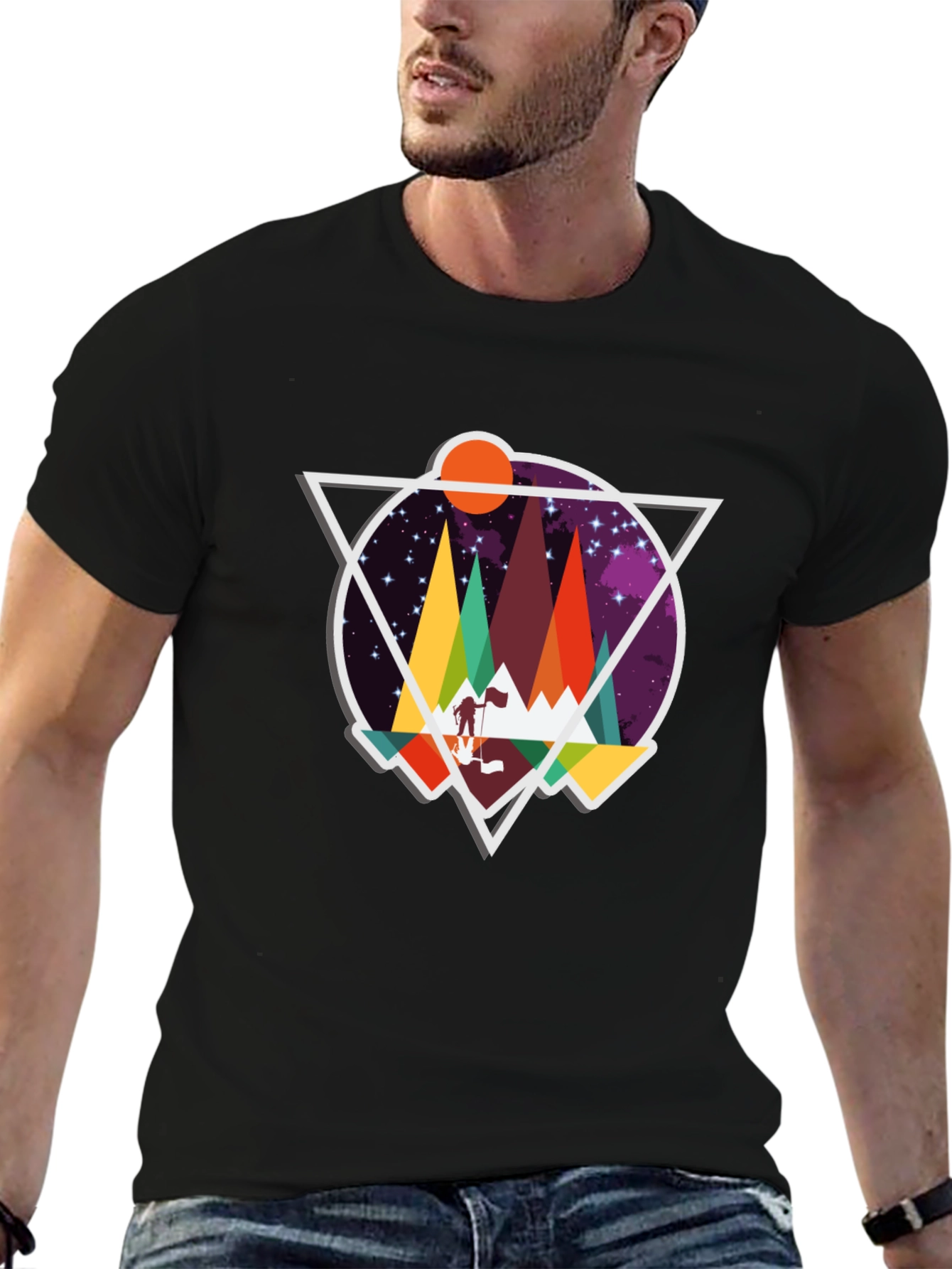 Geometric Mountain Adventure T-Shirt