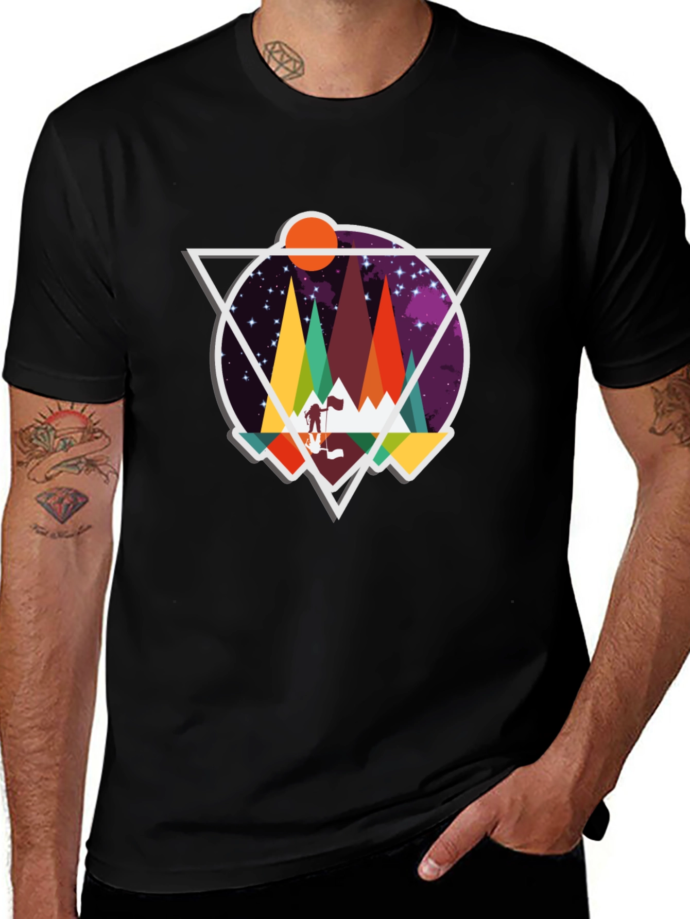 Geometric Mountain Adventure T-Shirt