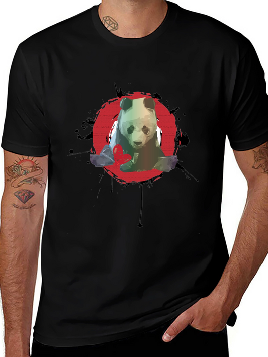 Panda Graphic T-Shirt - Red Circle Design
