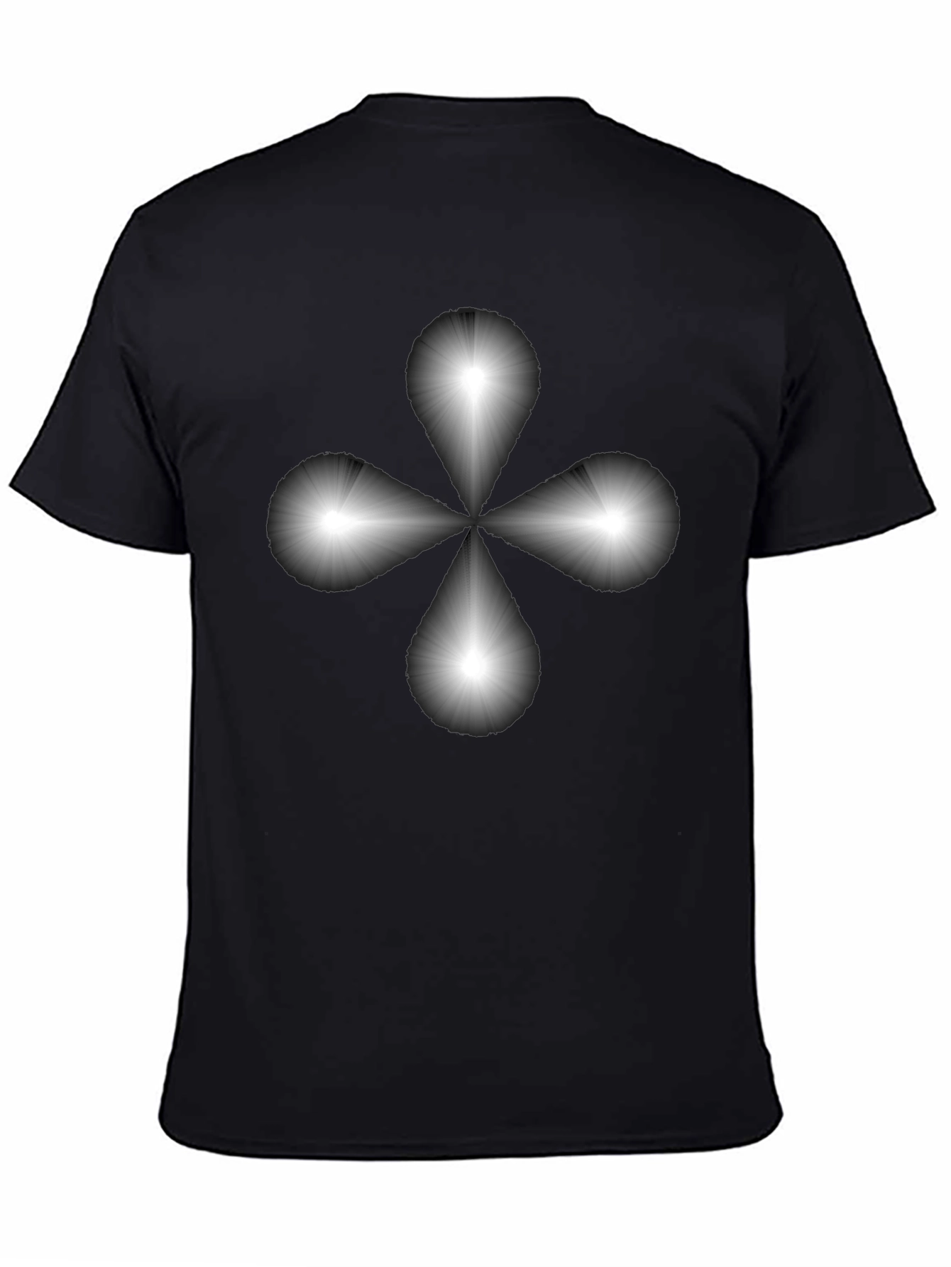 Abstract Floral Design Black T-Shirt