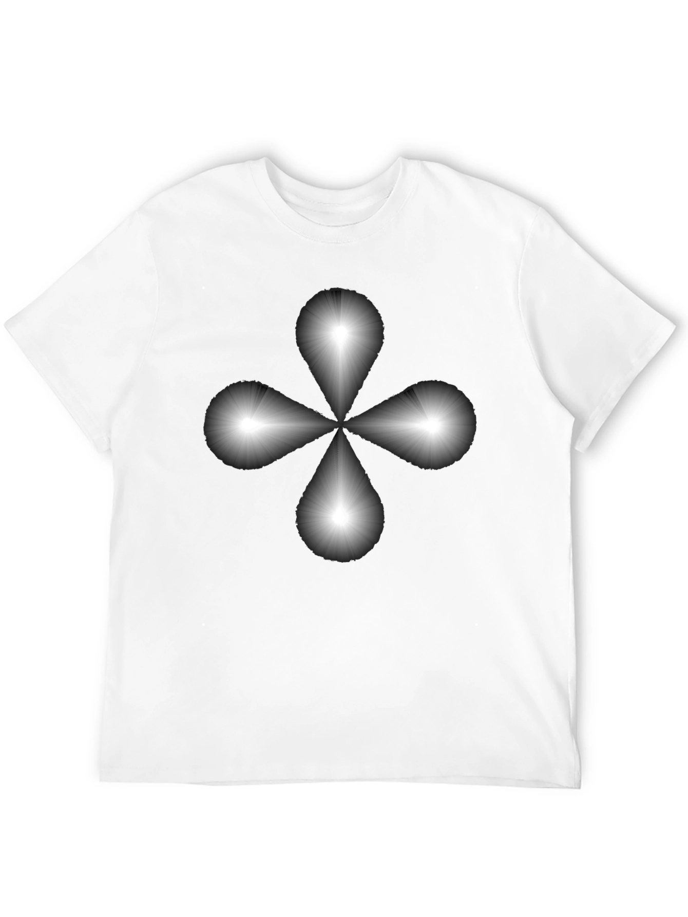 Abstract Floral Design Black T-Shirt