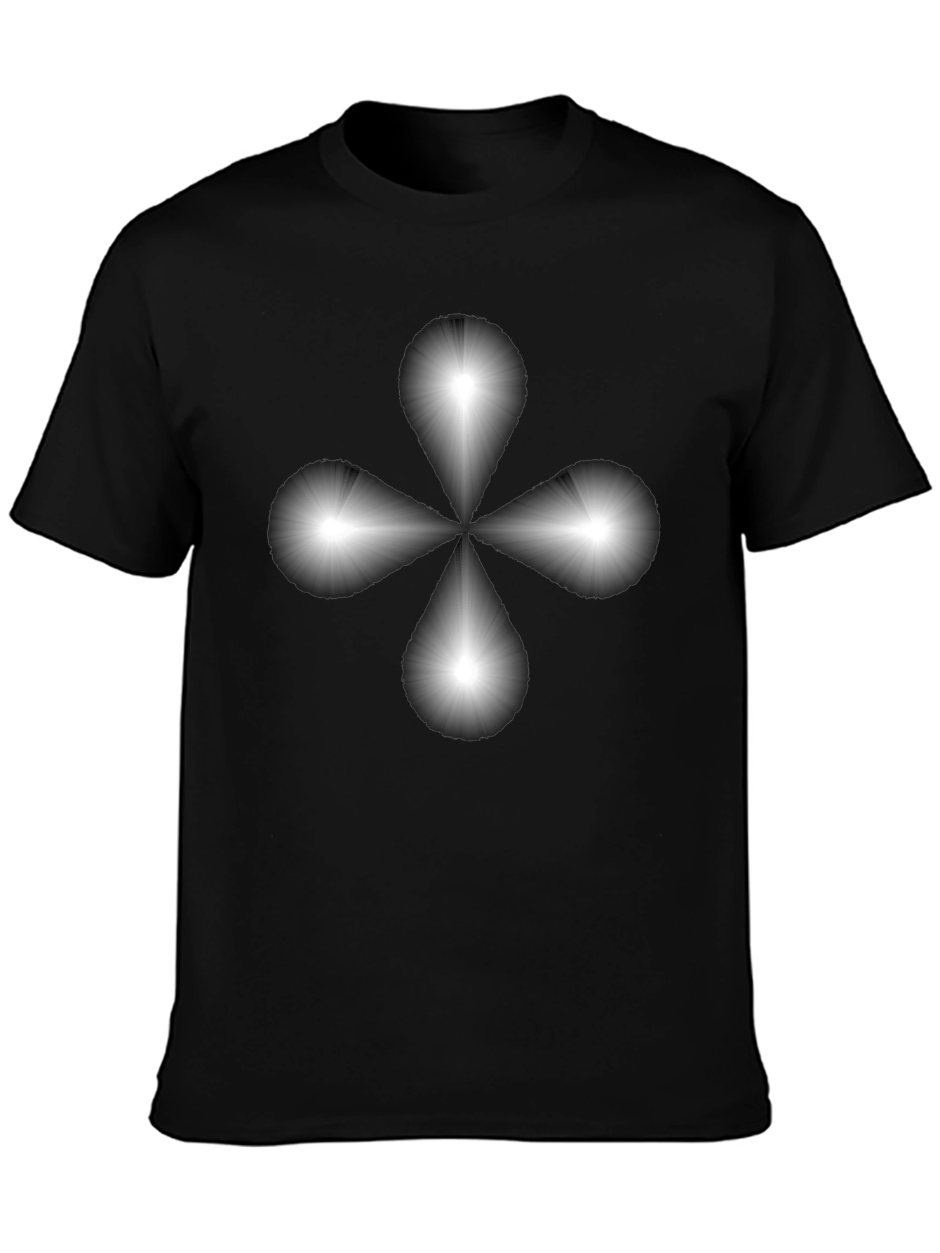 Abstract Floral Design Black T-Shirt
