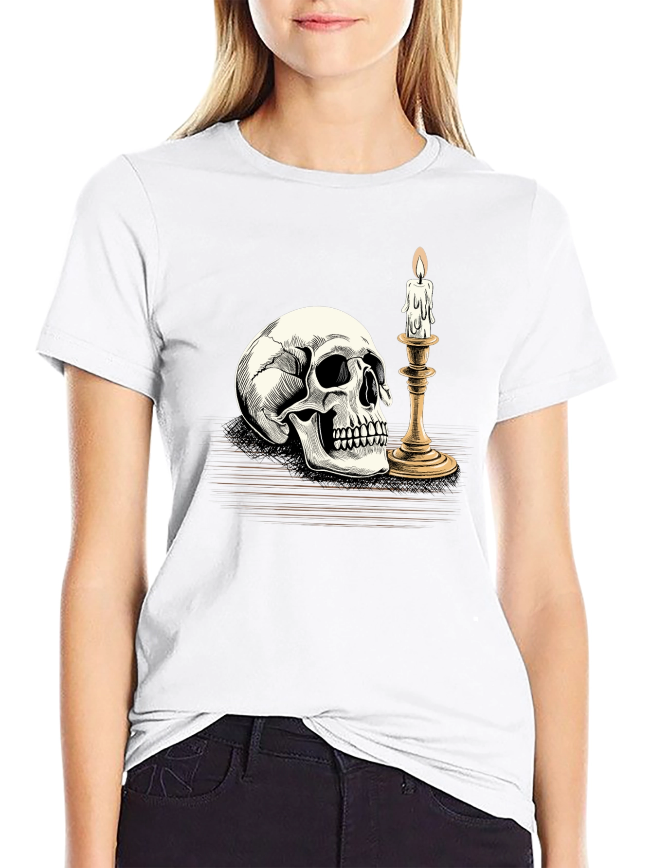Skull & Candle Graphic Tee - Black T-Shirt