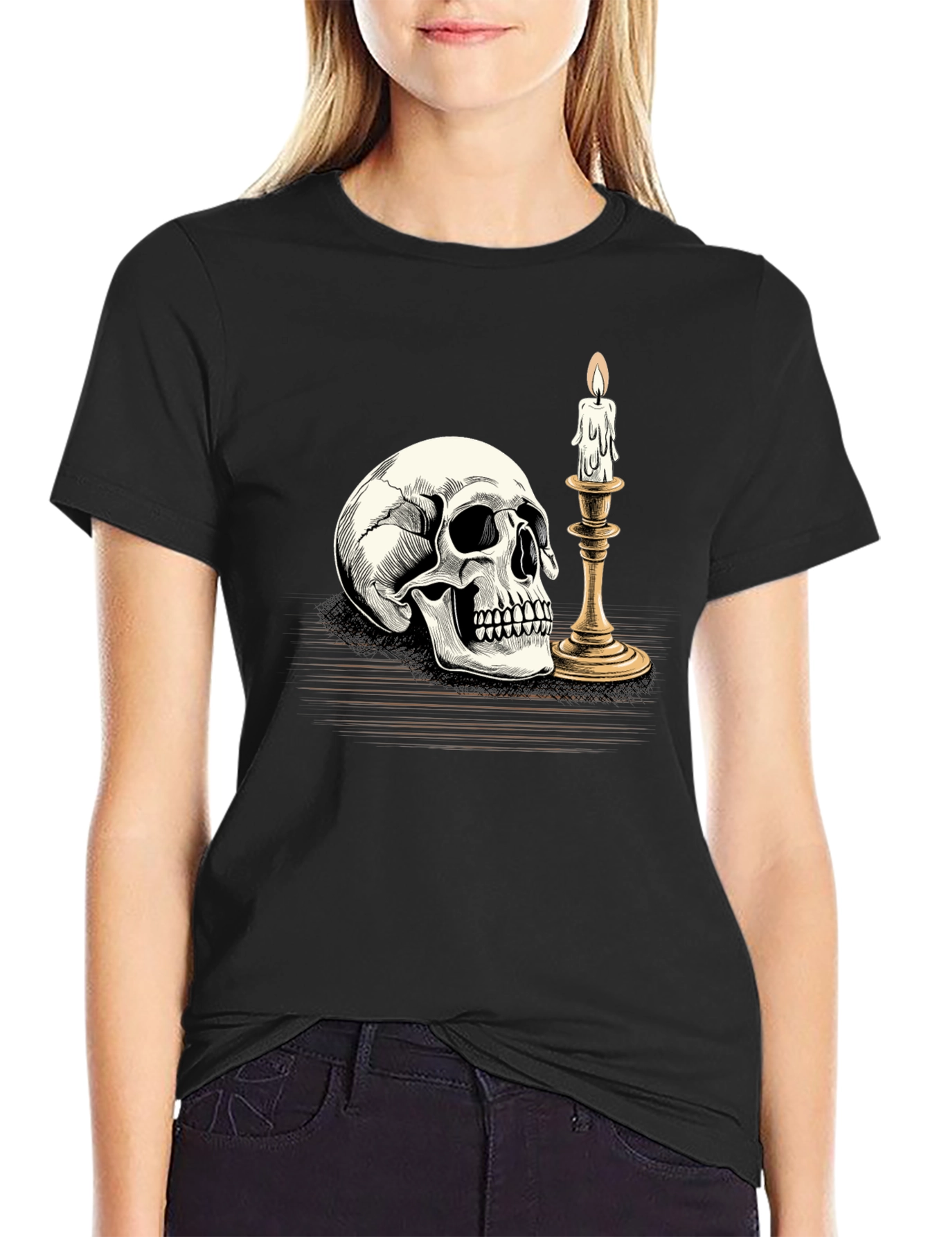 Skull & Candle Graphic Tee - Black T-Shirt