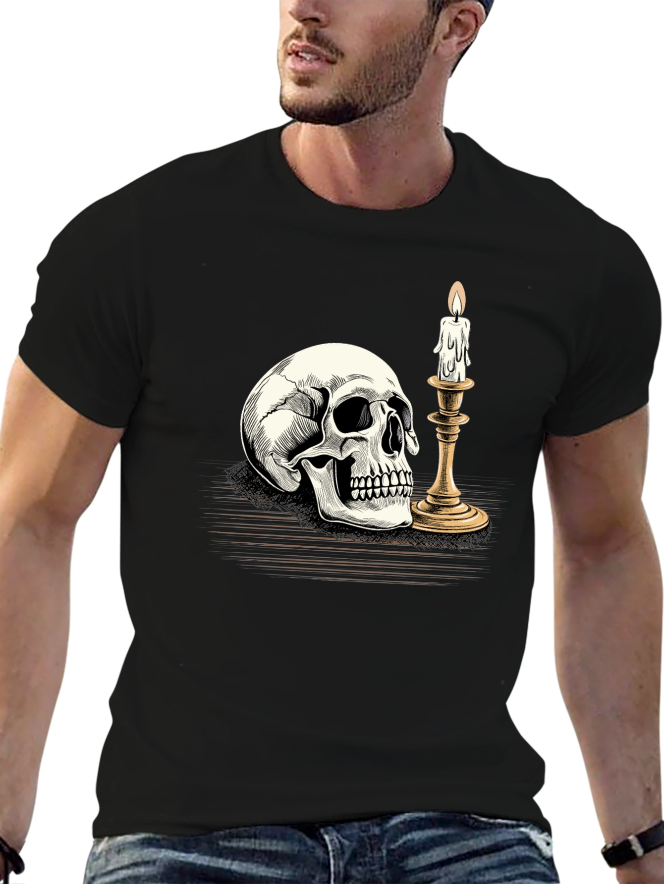 Skull & Candle Graphic Tee - Black T-Shirt