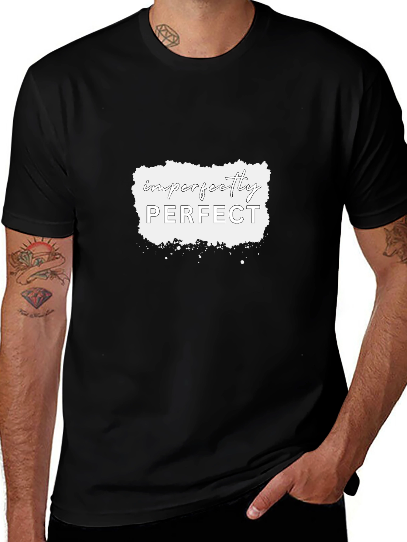 Imperfectly Perfect Graphic Tee - Black Cotton Shirt