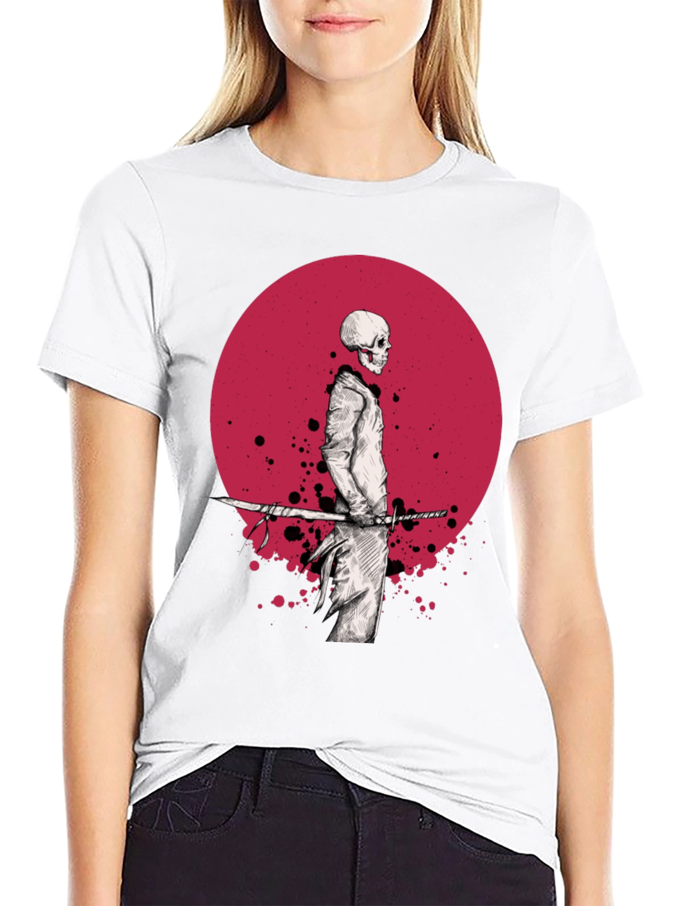 Samurai Skeleton T-Shirt - Black Graphic Tee