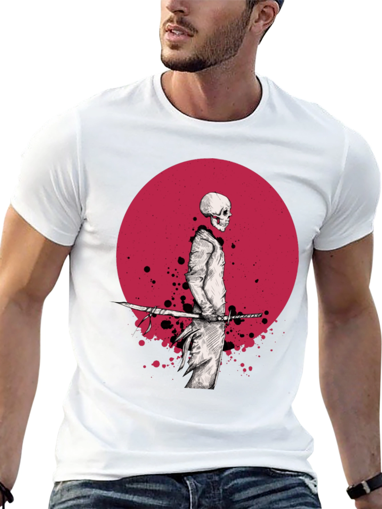Samurai Skeleton T-Shirt - Black Graphic Tee