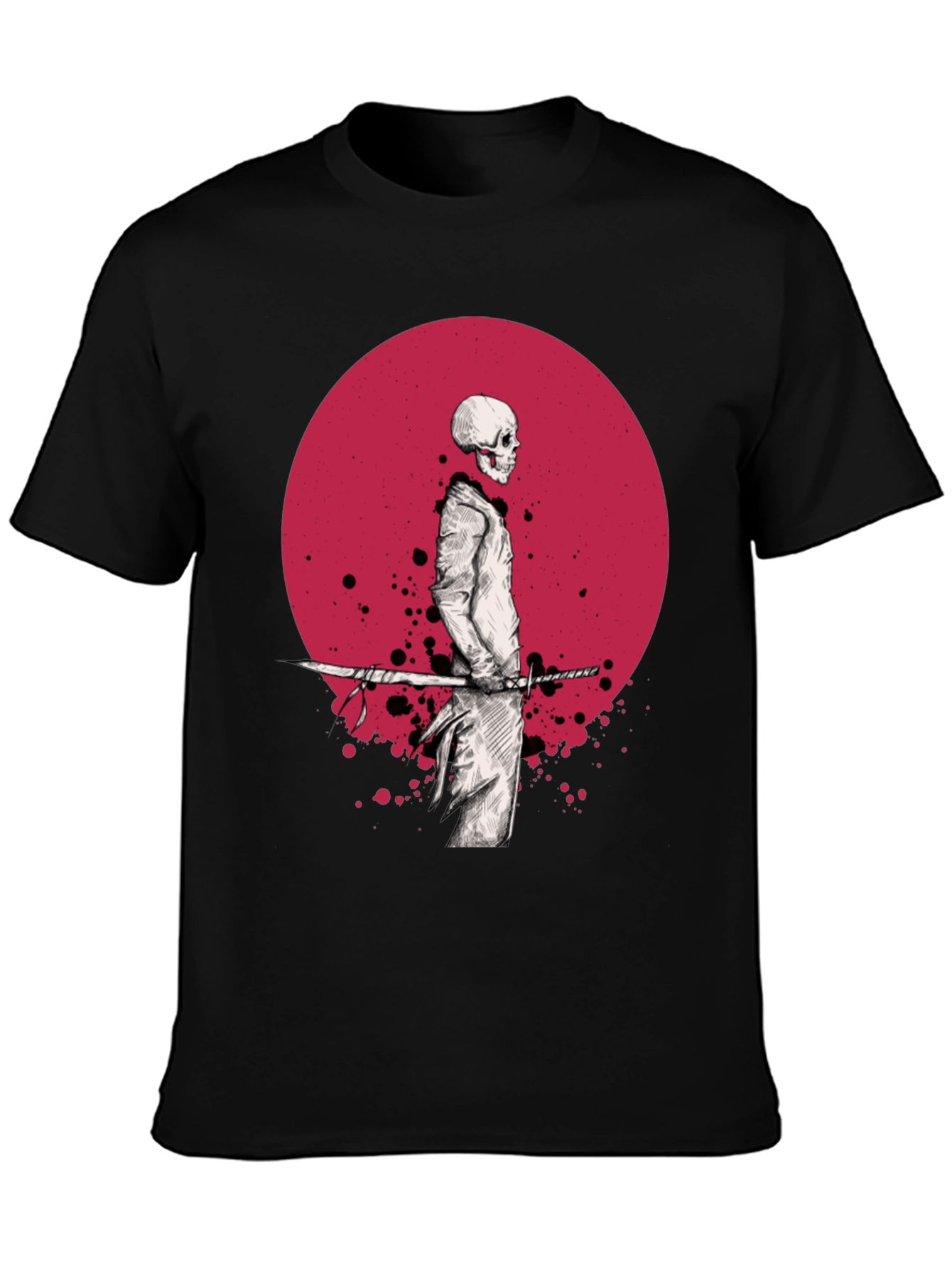 Samurai Skeleton T-Shirt - Black Graphic Tee