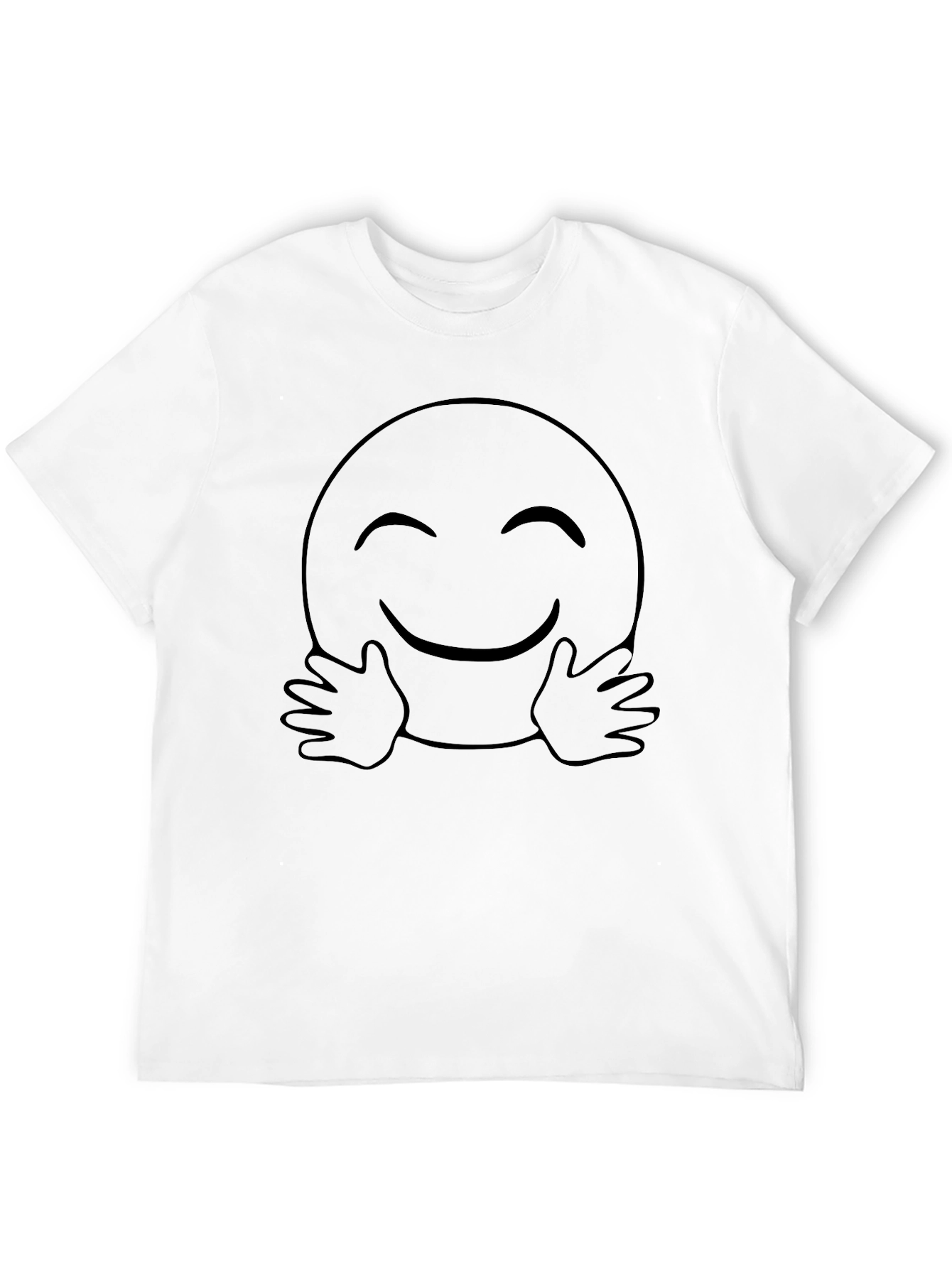 Hug Emoji Graphic Tee - Black Comfort Fit