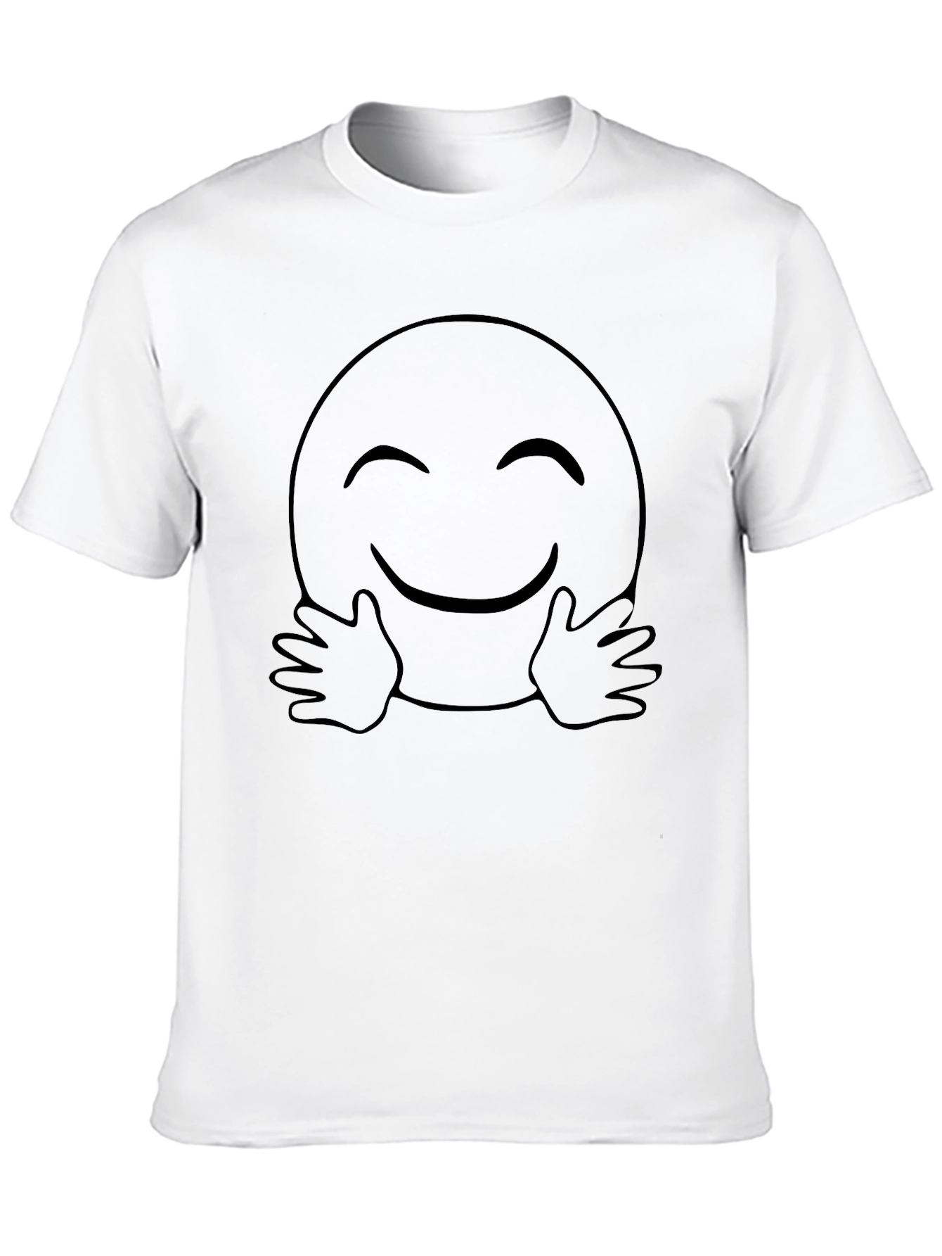 Hug Emoji Graphic Tee - Black Comfort Fit