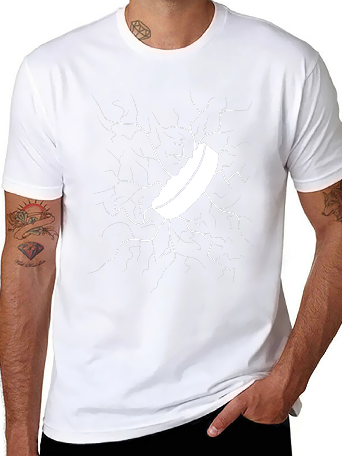 Cracked Ice Hockey Puck Graphic Tee - Black