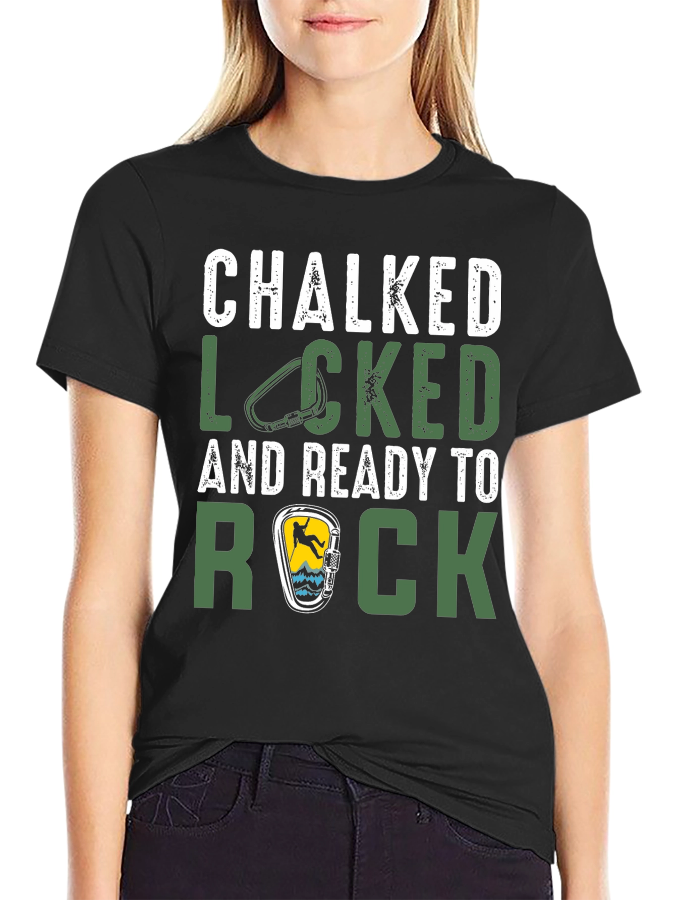 Chalked Locked and Ready to Rock Climbing T-Shirt