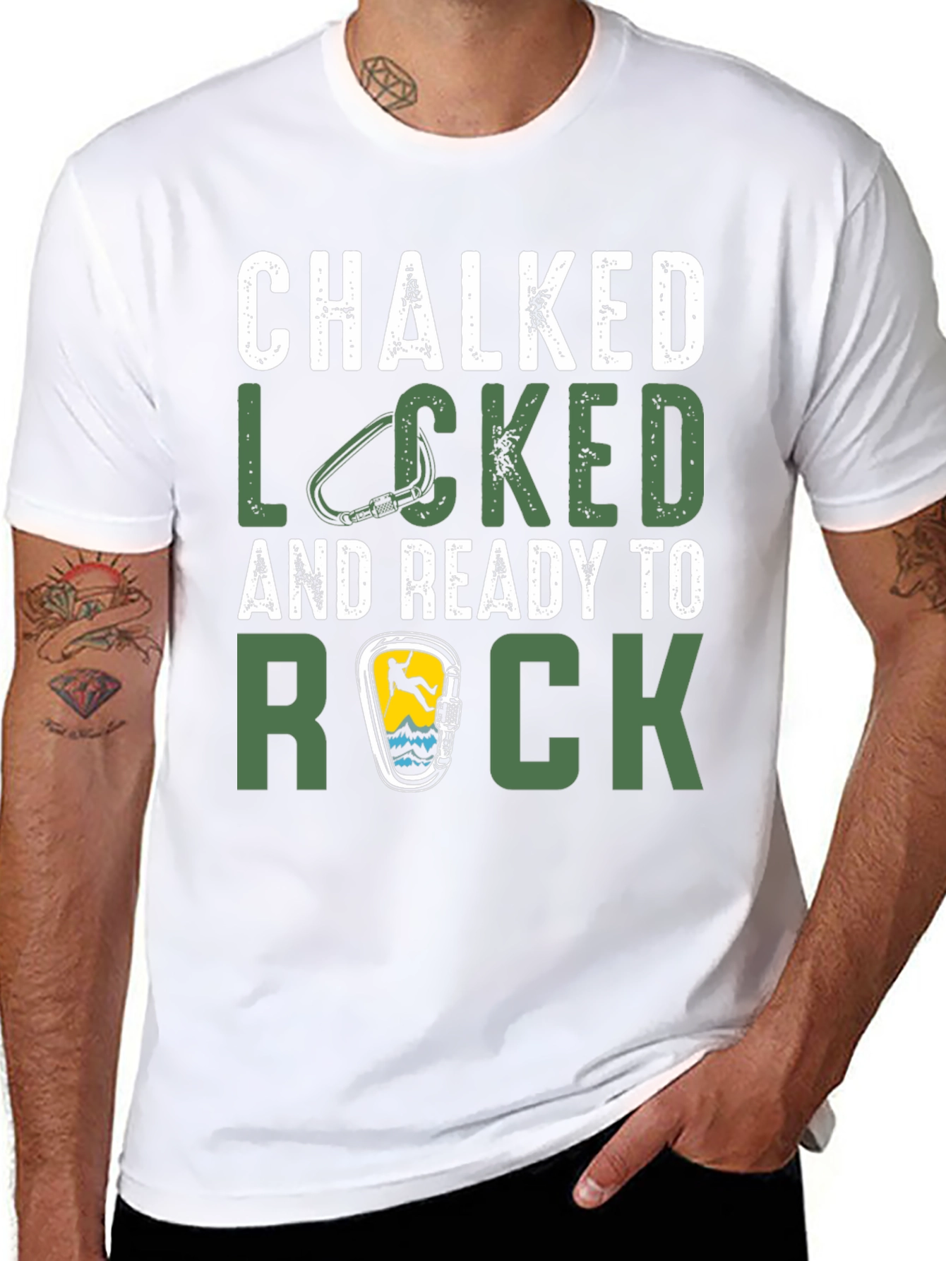 Chalked Locked and Ready to Rock Climbing T-Shirt