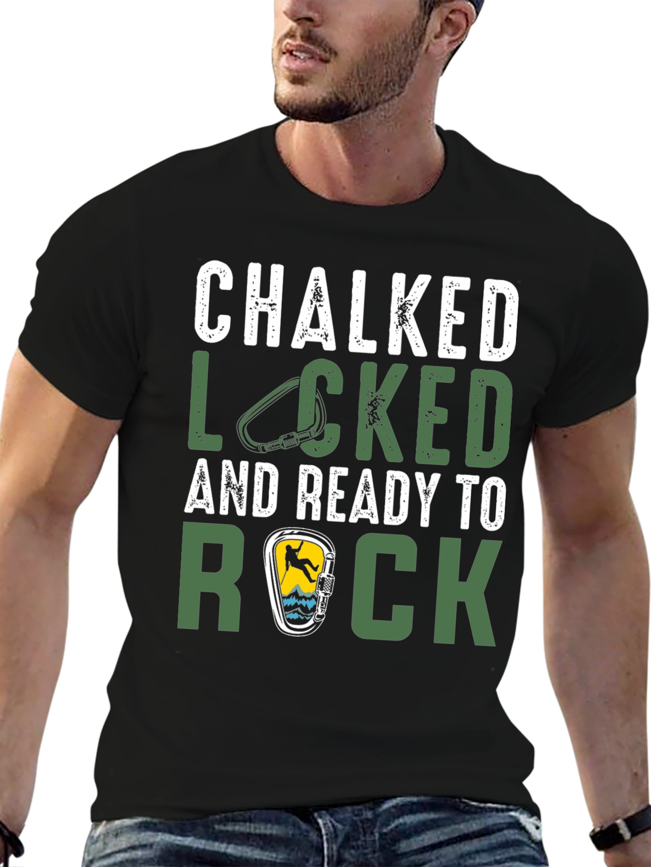 Chalked Locked and Ready to Rock Climbing T-Shirt