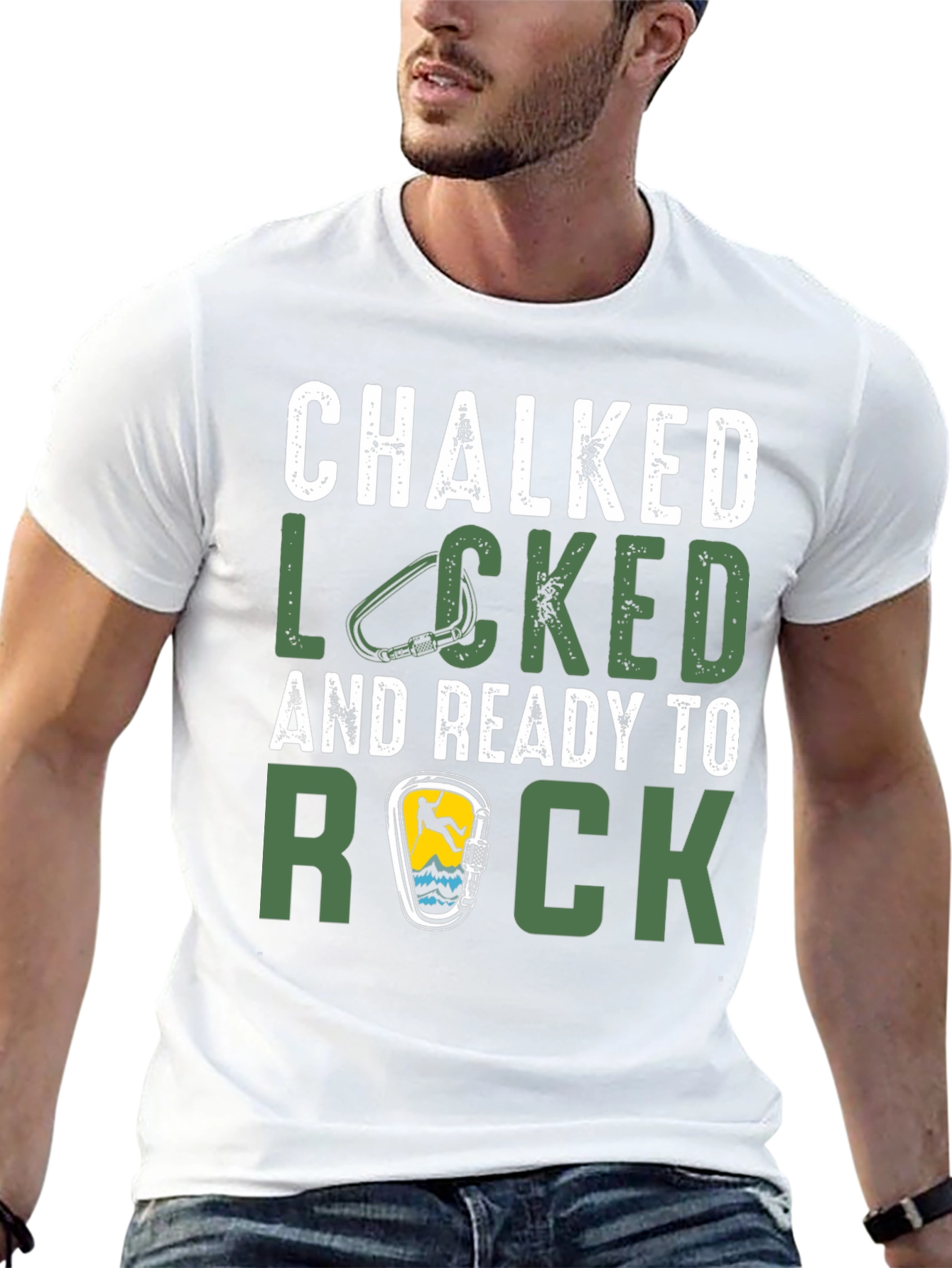 Chalked Locked and Ready to Rock Climbing T-Shirt