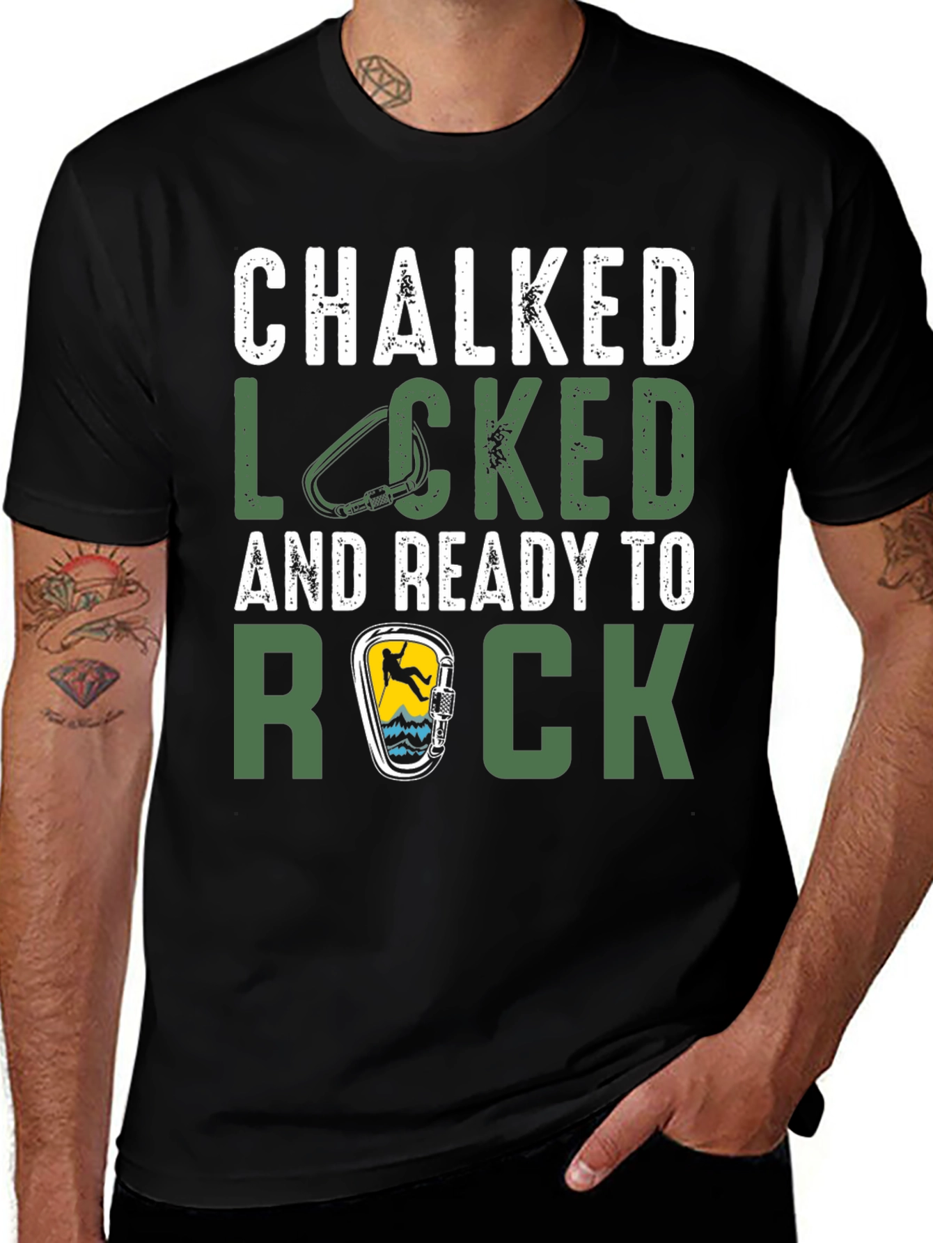 Chalked Locked and Ready to Rock Climbing T-Shirt