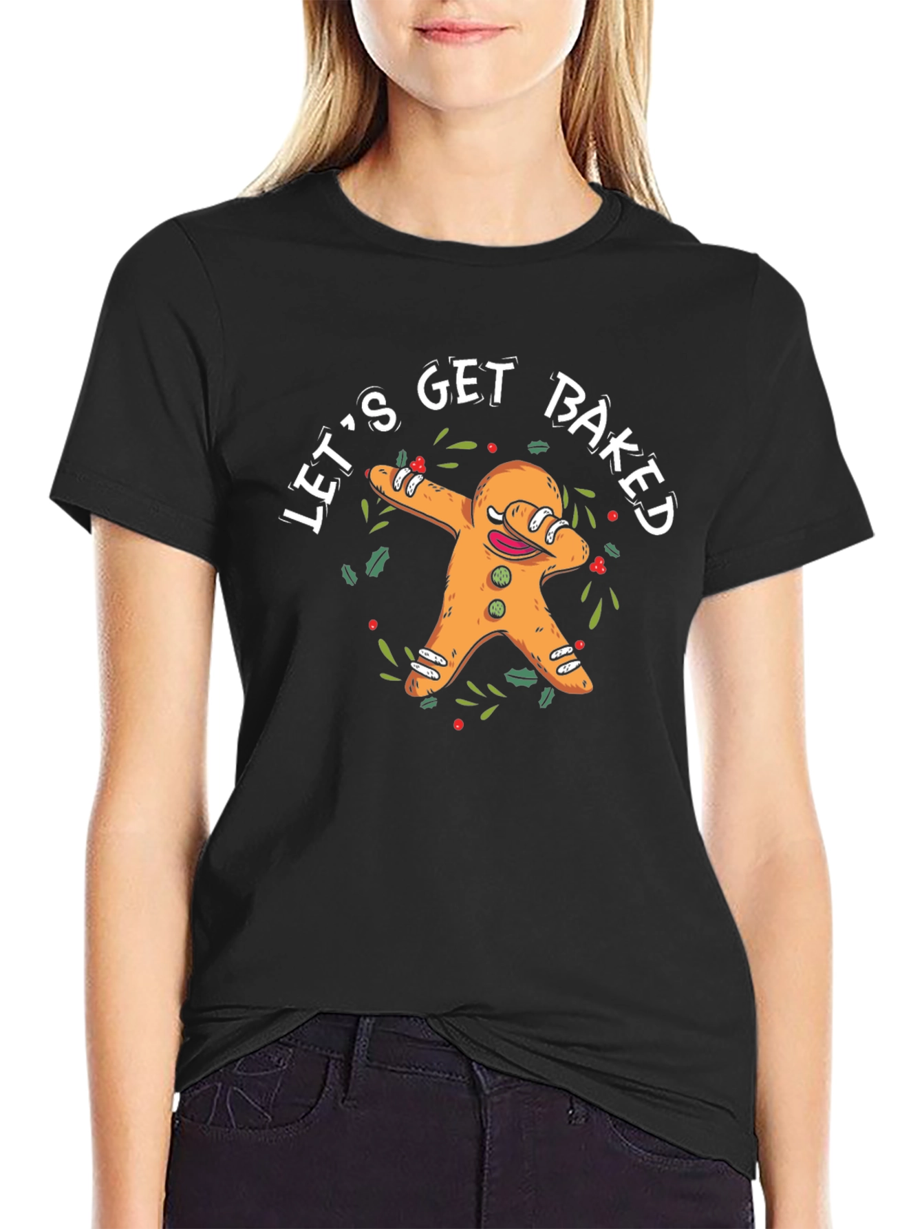 Lets Get Baked T-Shirt Funny Gingerbread Man Dab Tee