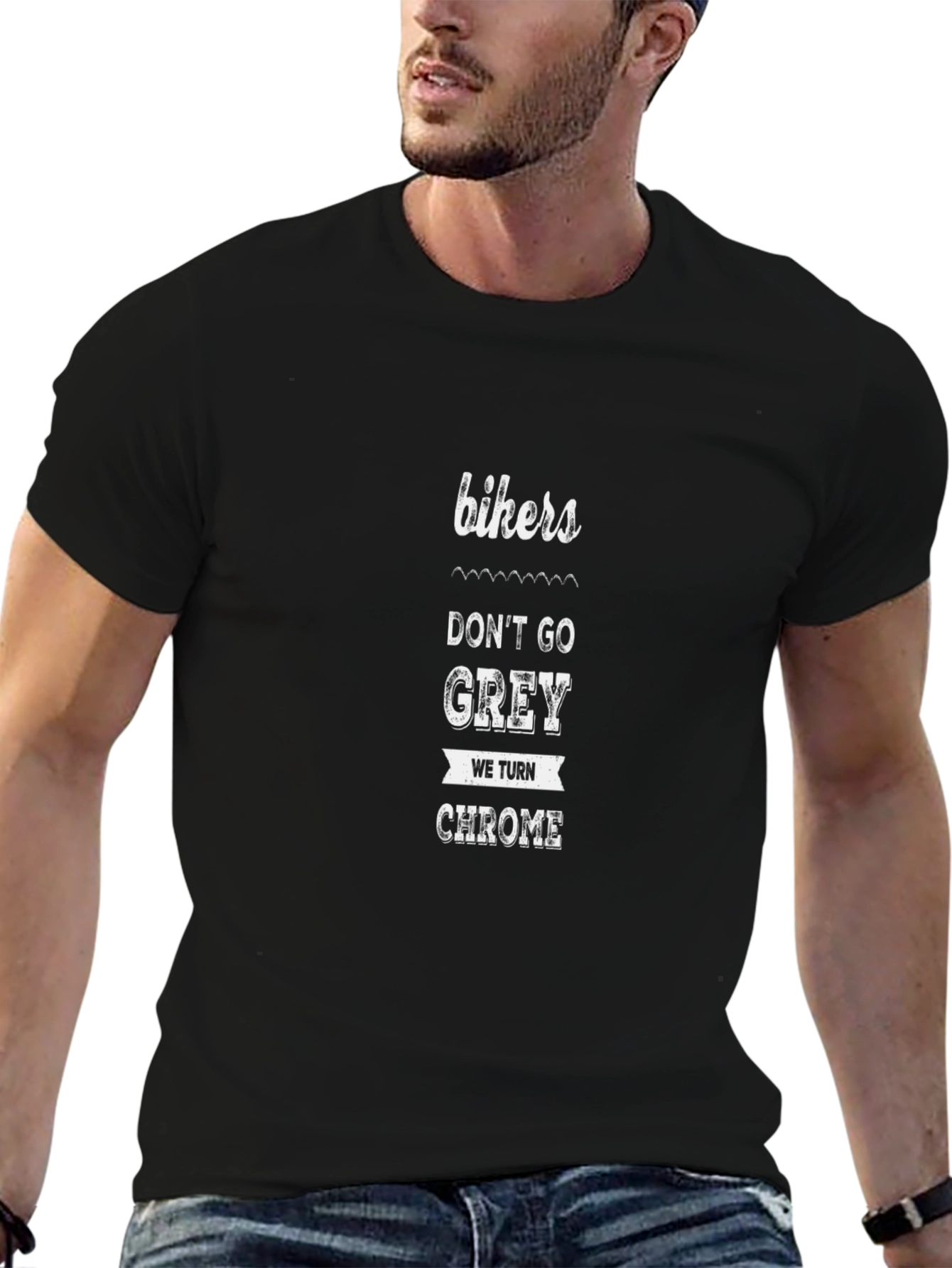 Bikers Dont Go Grey Black T-Shirt
