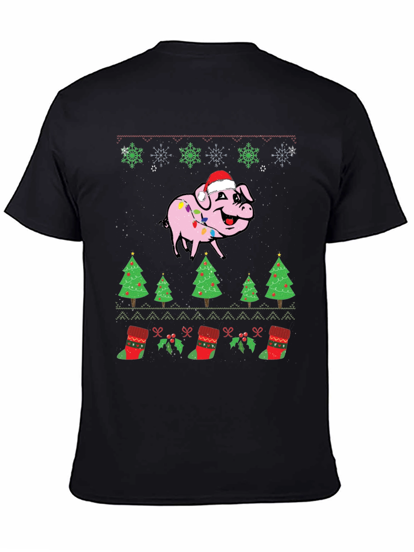 Festive Pig Christmas Graphic Tee