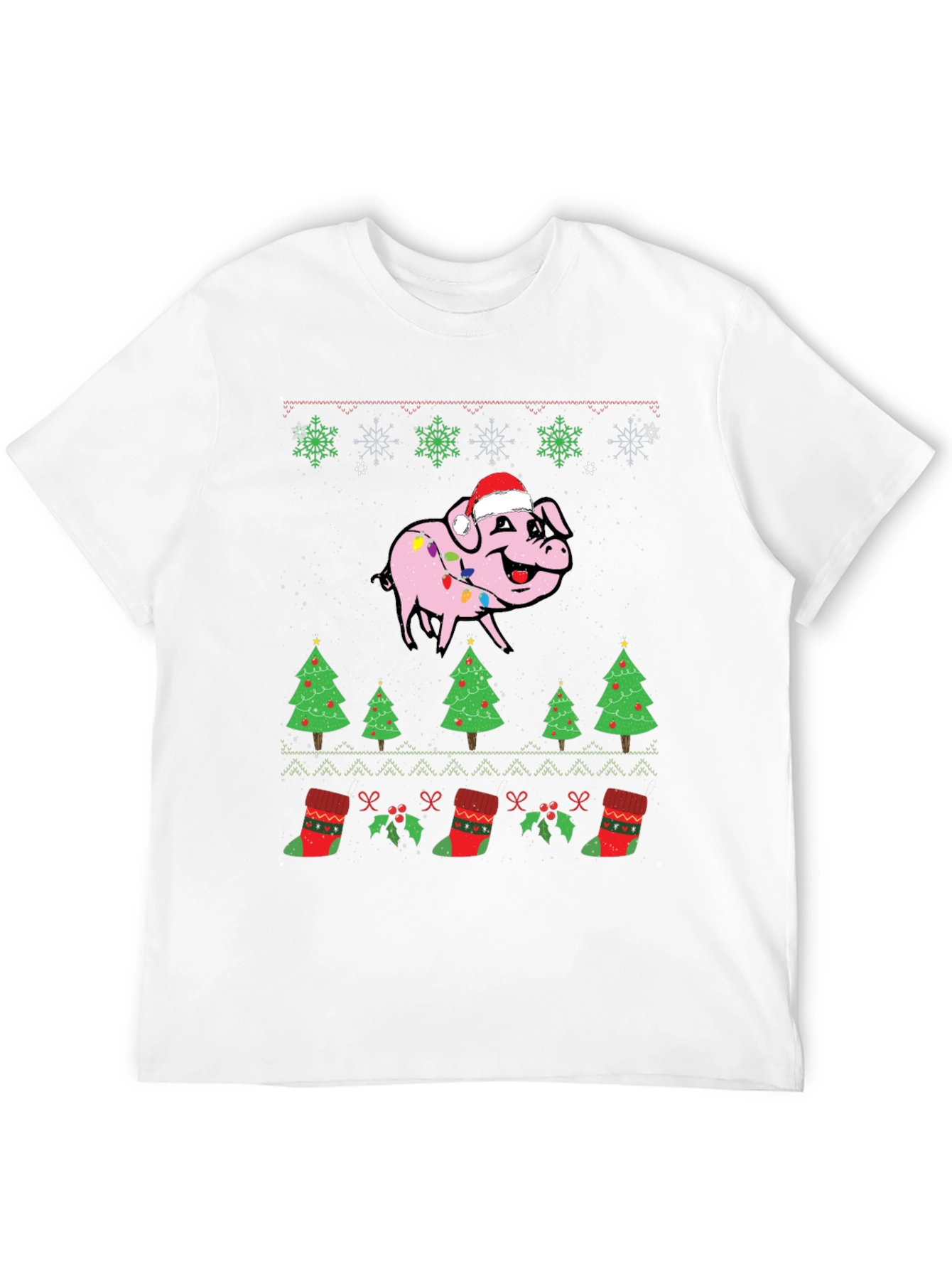Festive Pig Christmas Graphic Tee