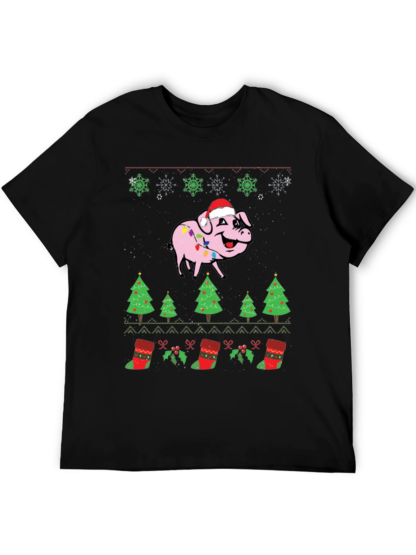 Festive Pig Christmas Graphic Tee