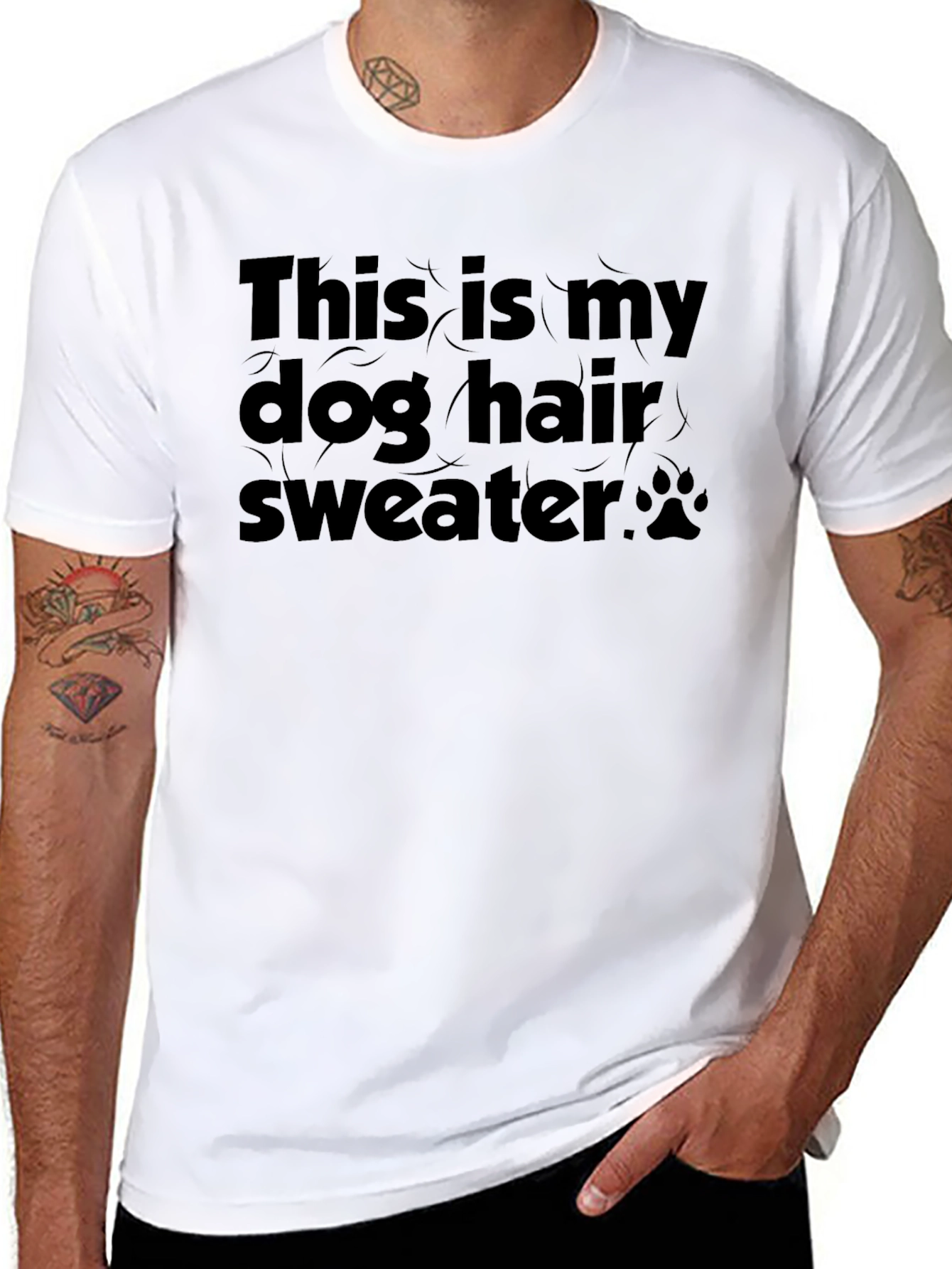 Dog Hair Sweater Graphic T-Shirt