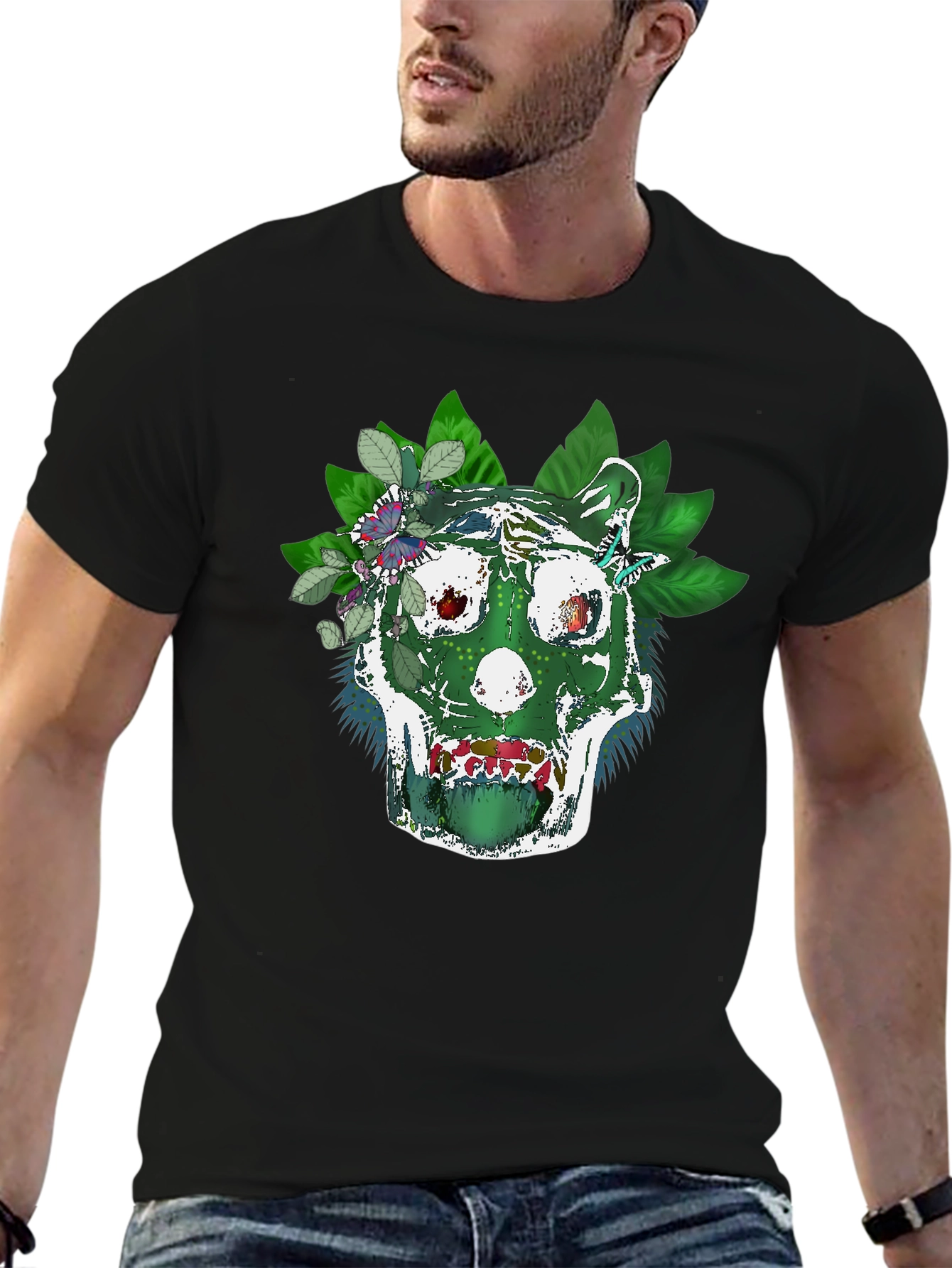 Green Skull Tee - Natures Embrace