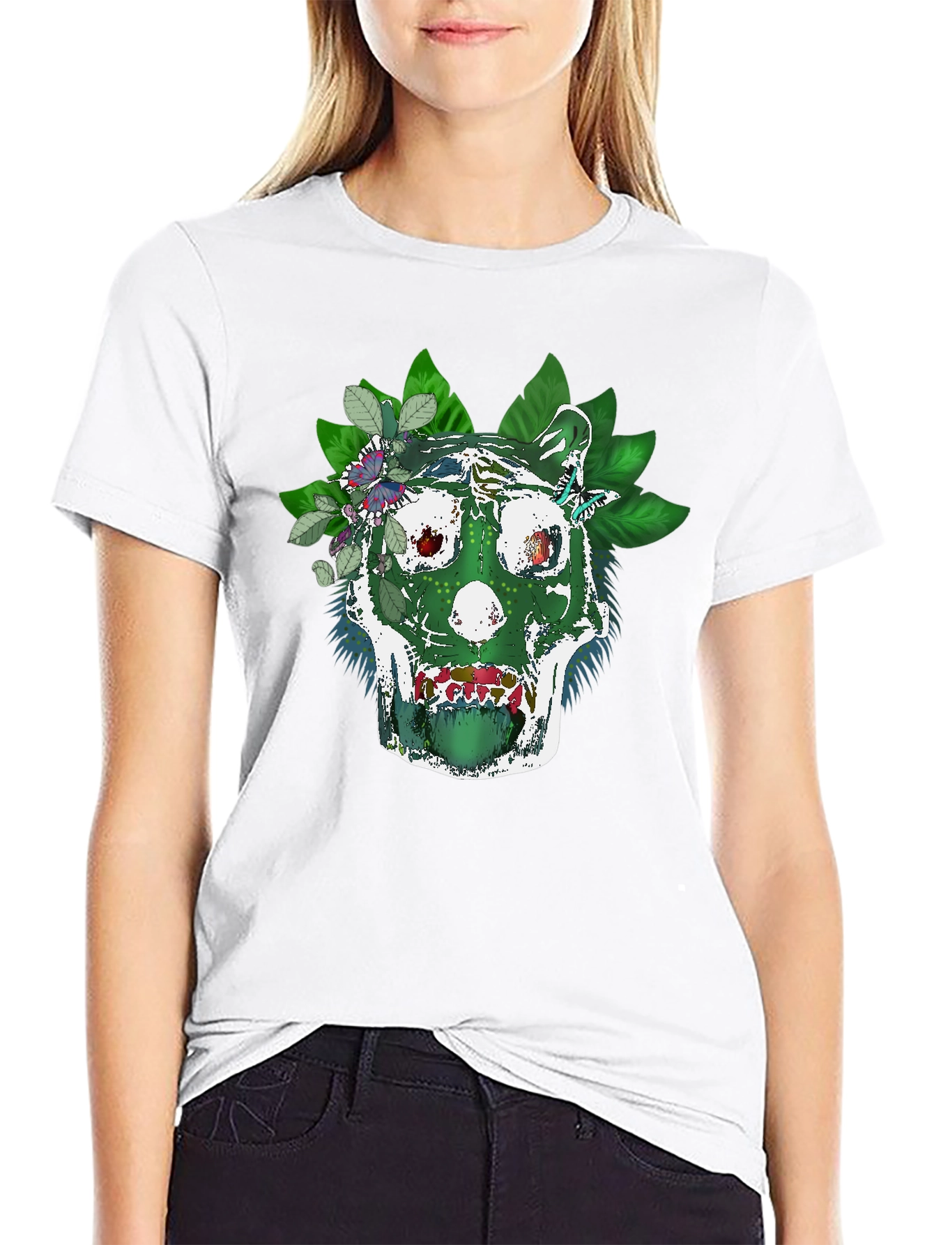 Green Skull Tee - Natures Embrace