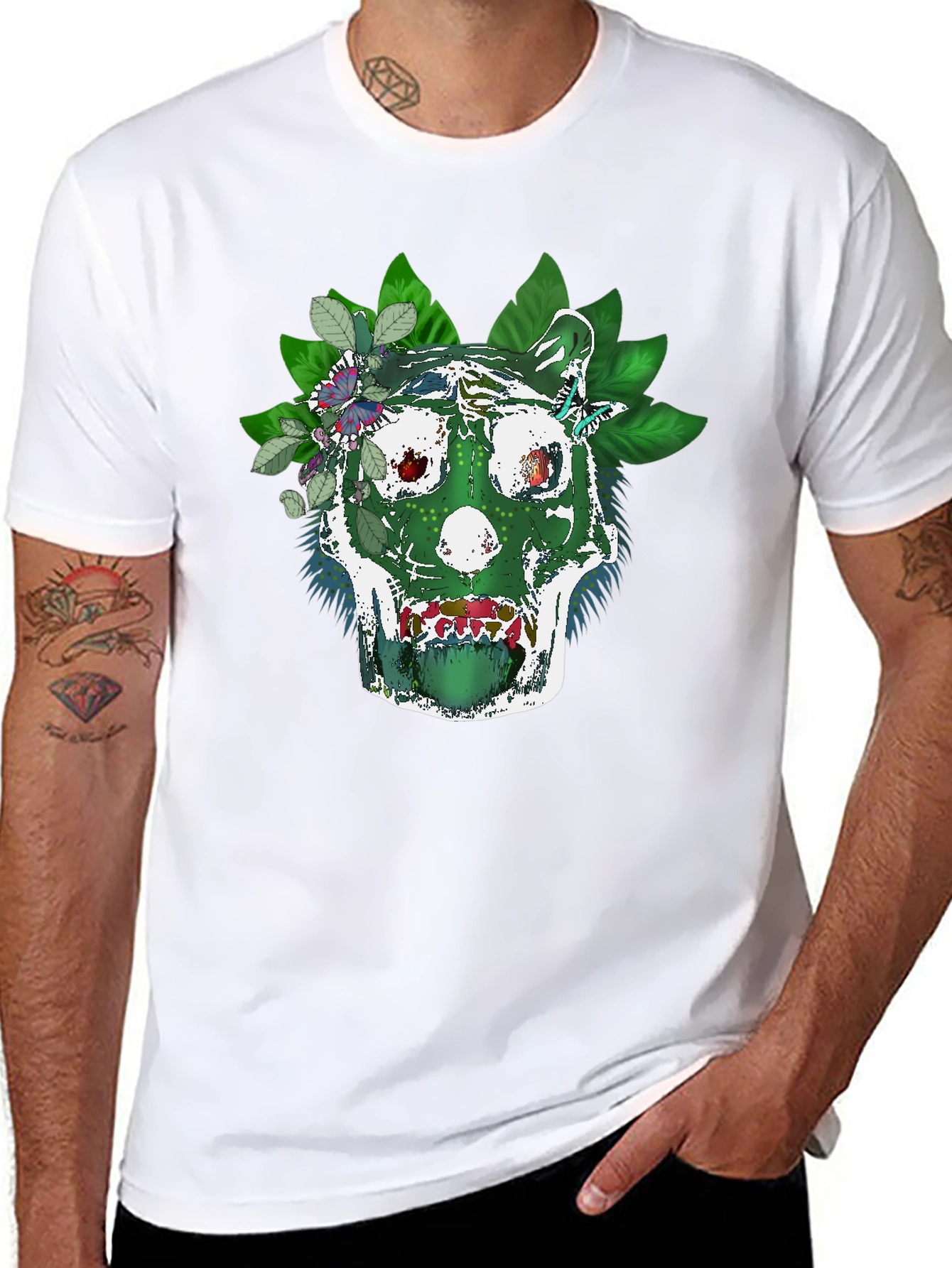 Green Skull Tee - Natures Embrace