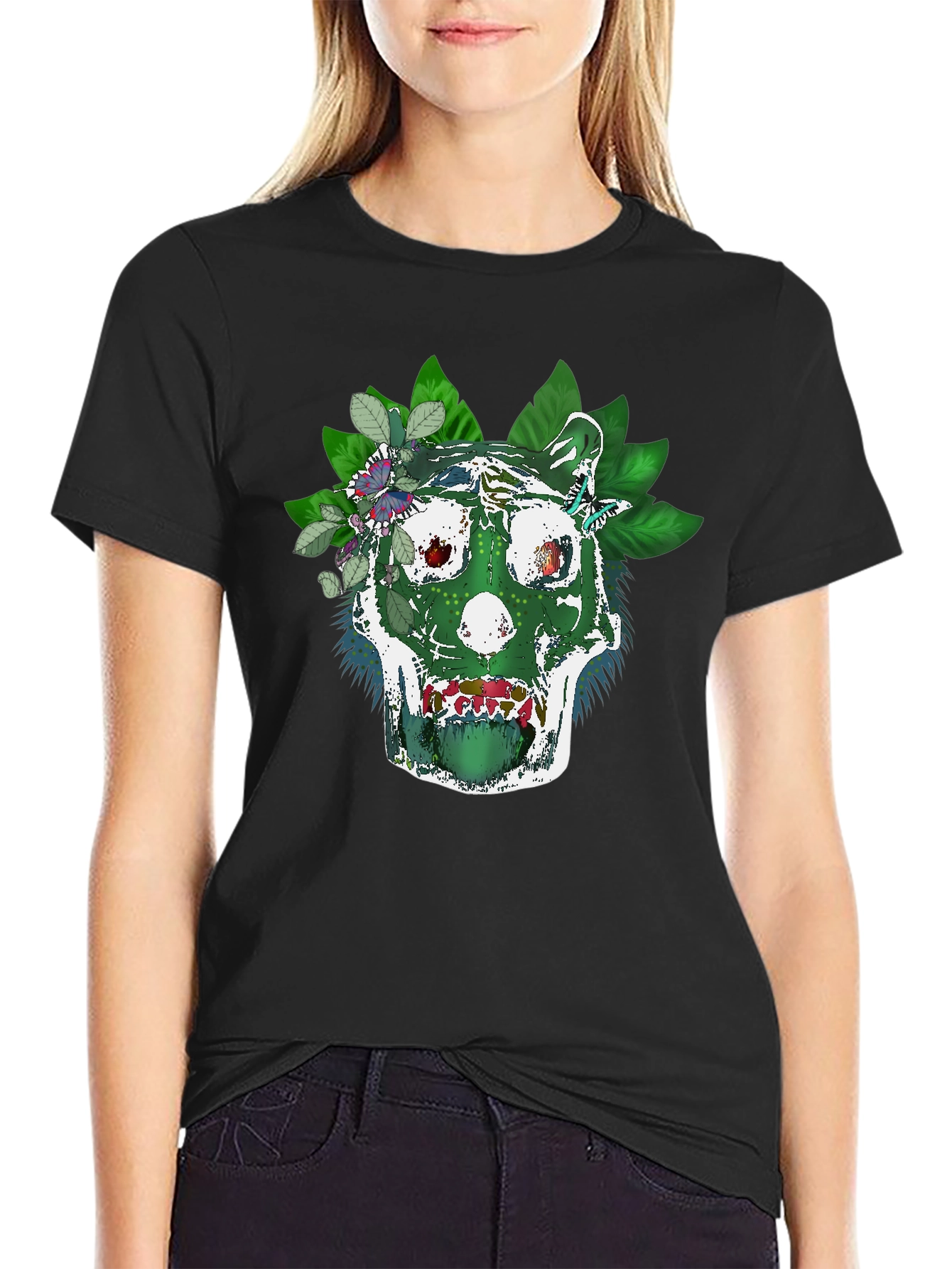 Green Skull Tee - Natures Embrace