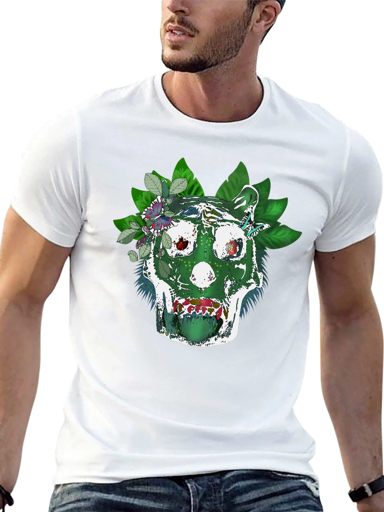 Green Skull Tee - Natures Embrace