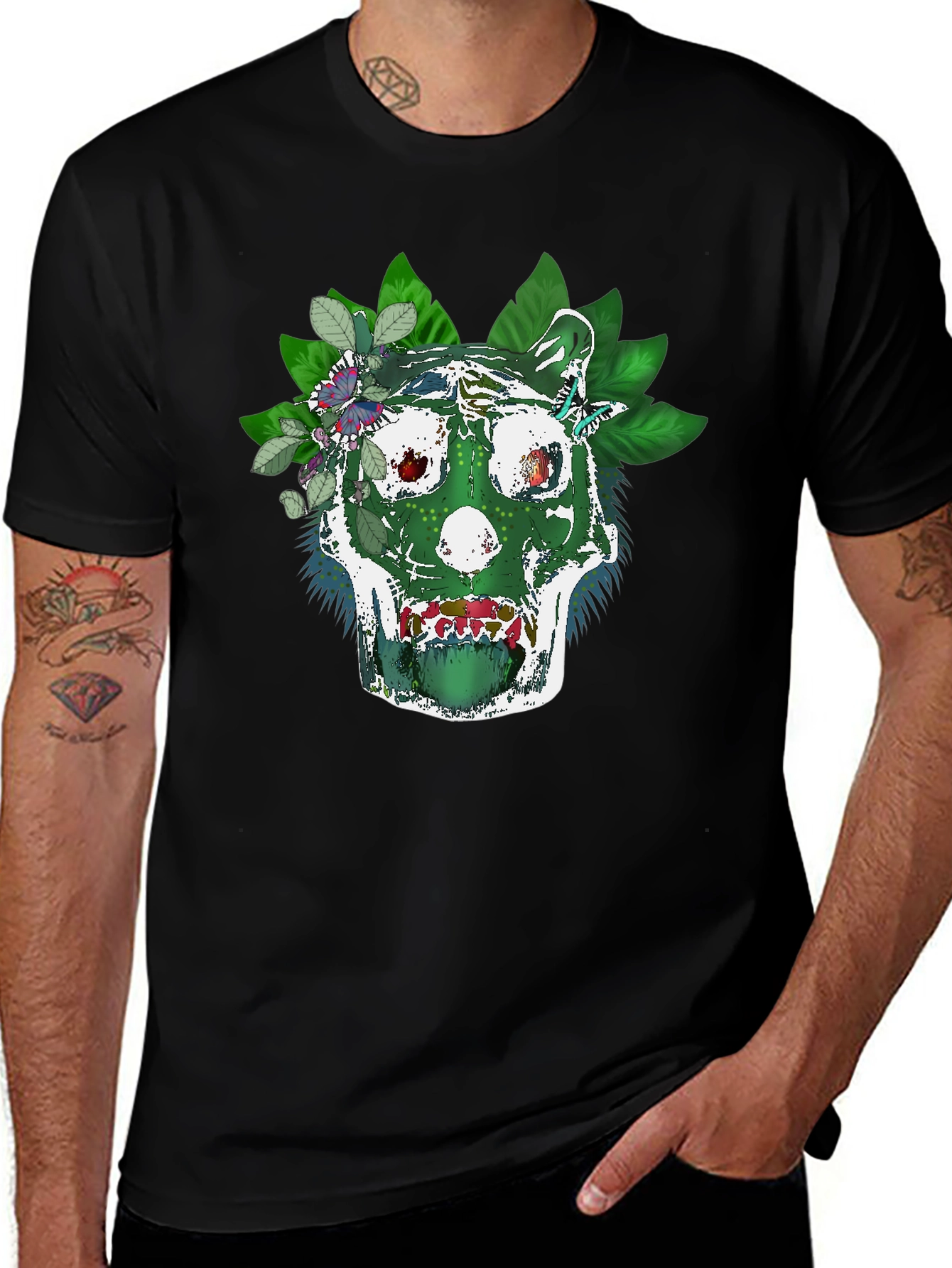 Green Skull Tee - Natures Embrace