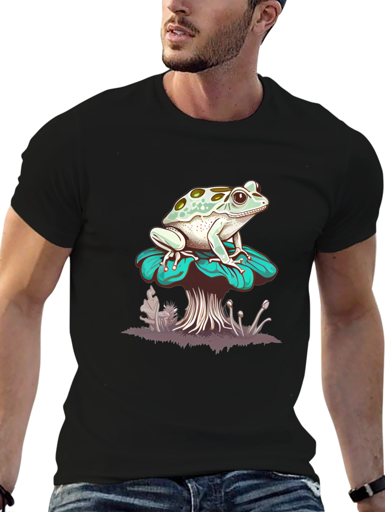 Frog on Mushroom Graphic Tee