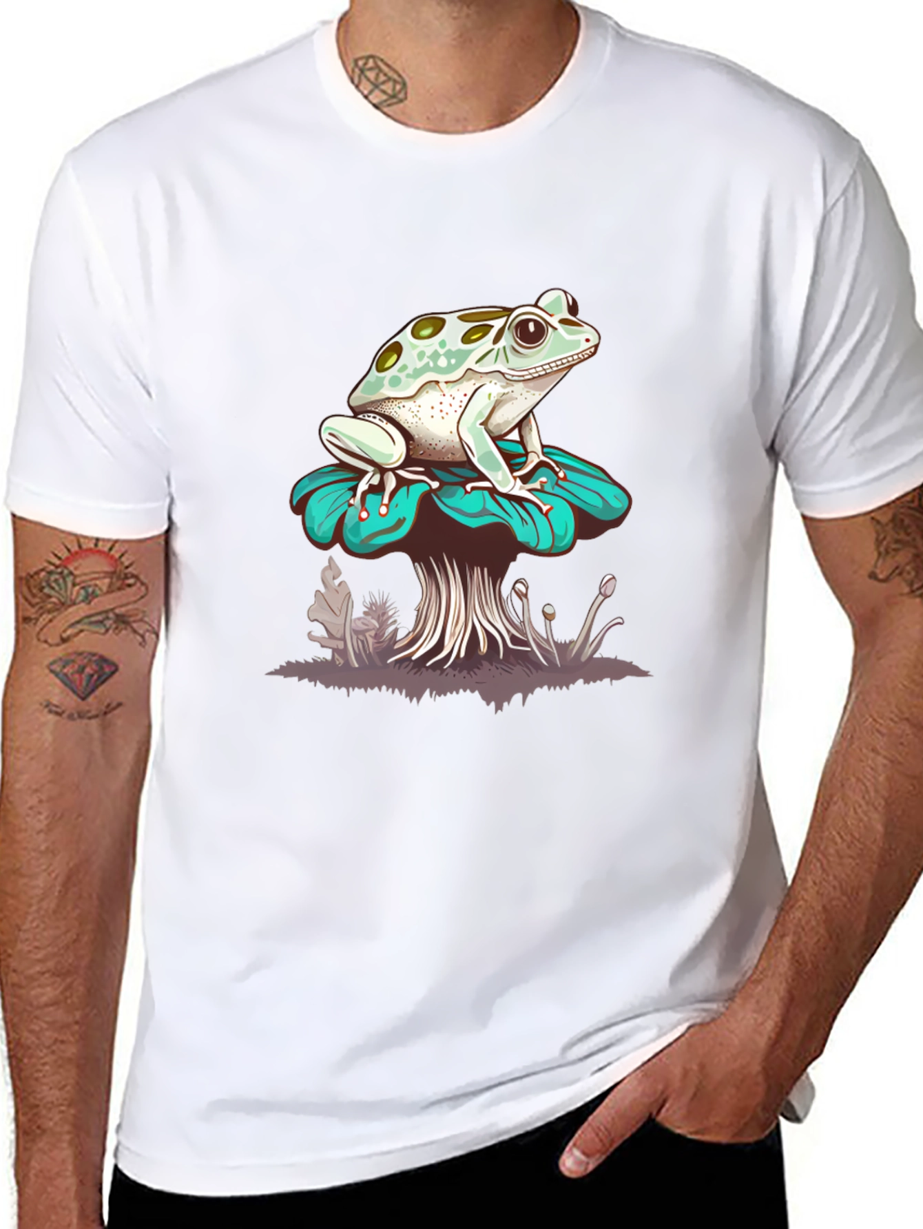 Frog on Mushroom Graphic Tee