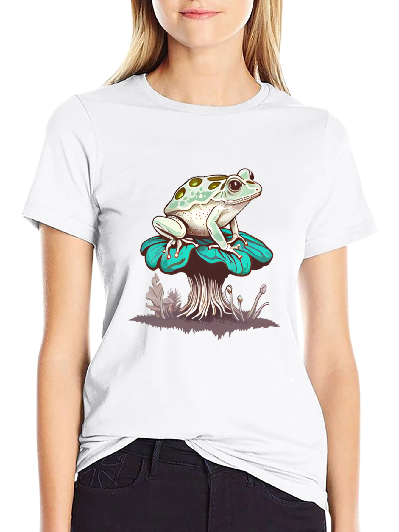 Frog on Mushroom Graphic Tee
