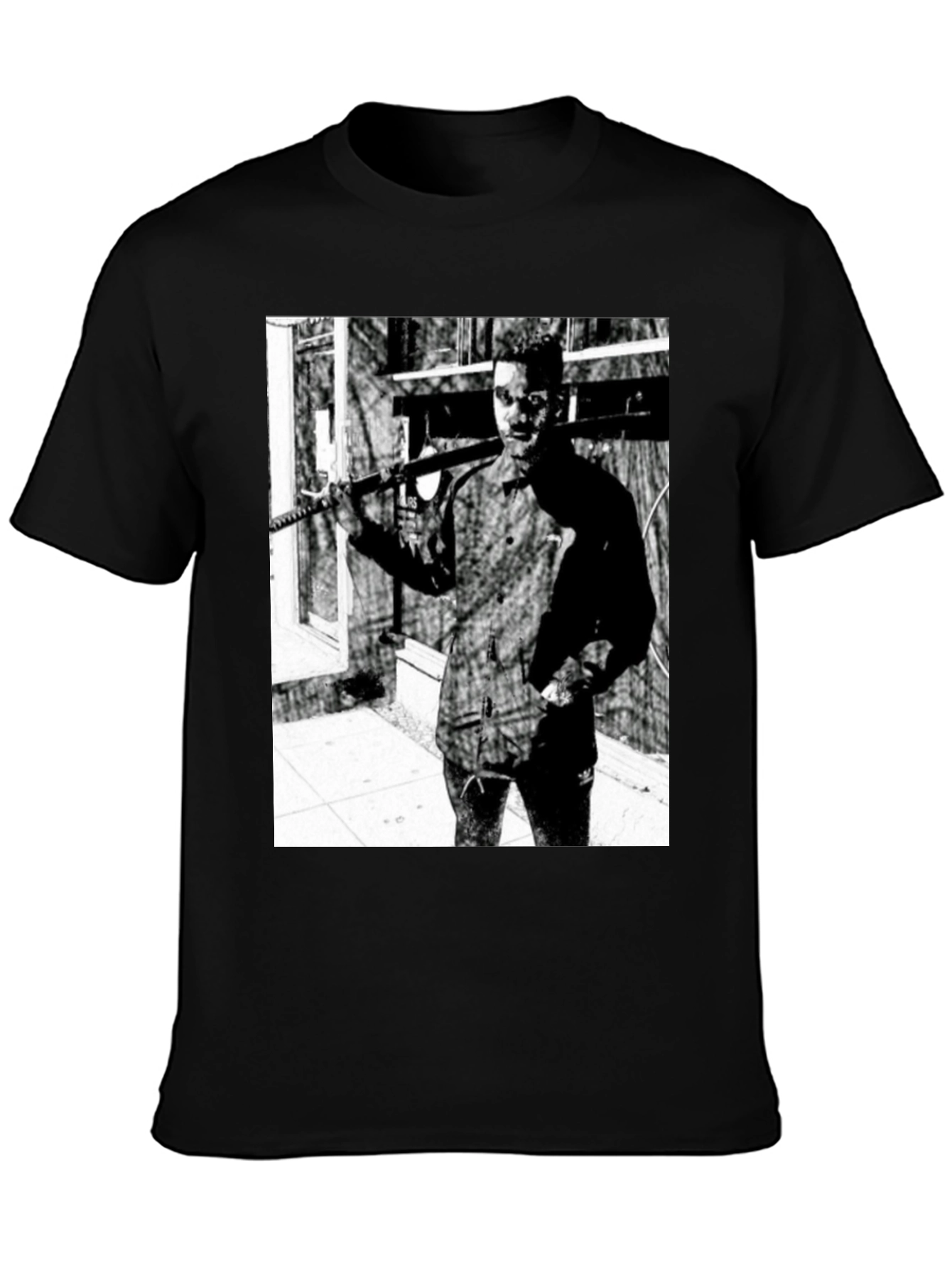 Black T-Shirt with Striking Graphic Print